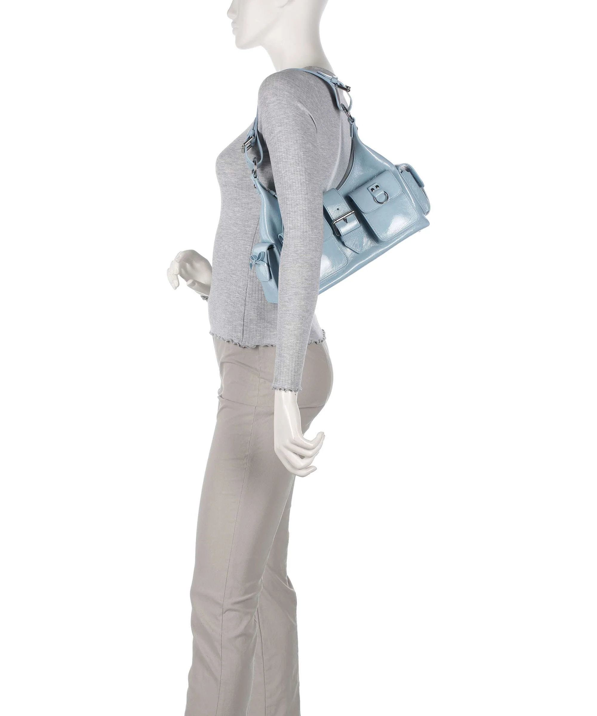 The Kooples Amelia Sac porté épaule light blue - Image 3