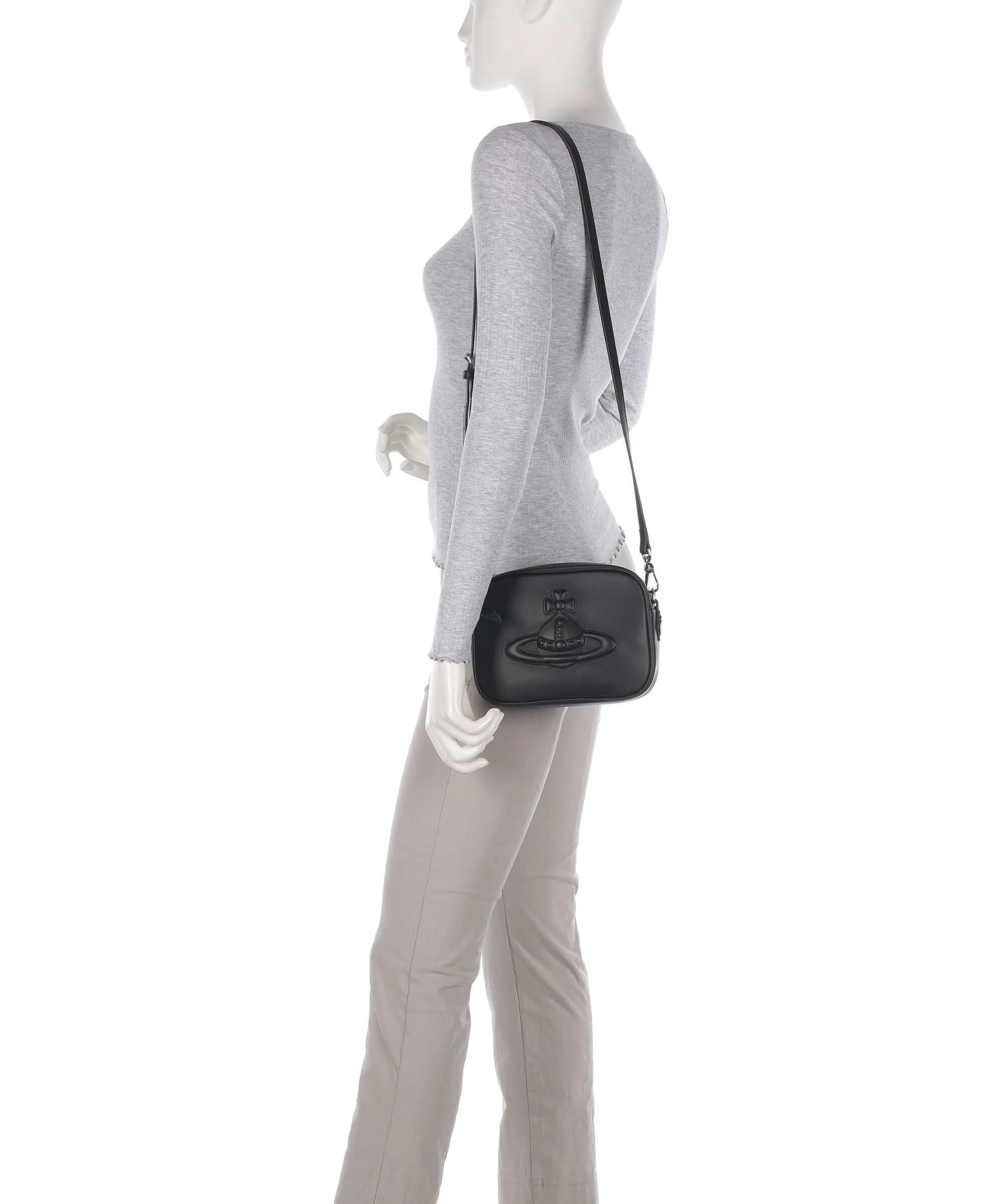 Vivienne Westwood Anna Smooth Injected Orb Sac bandoulière black - Image 3