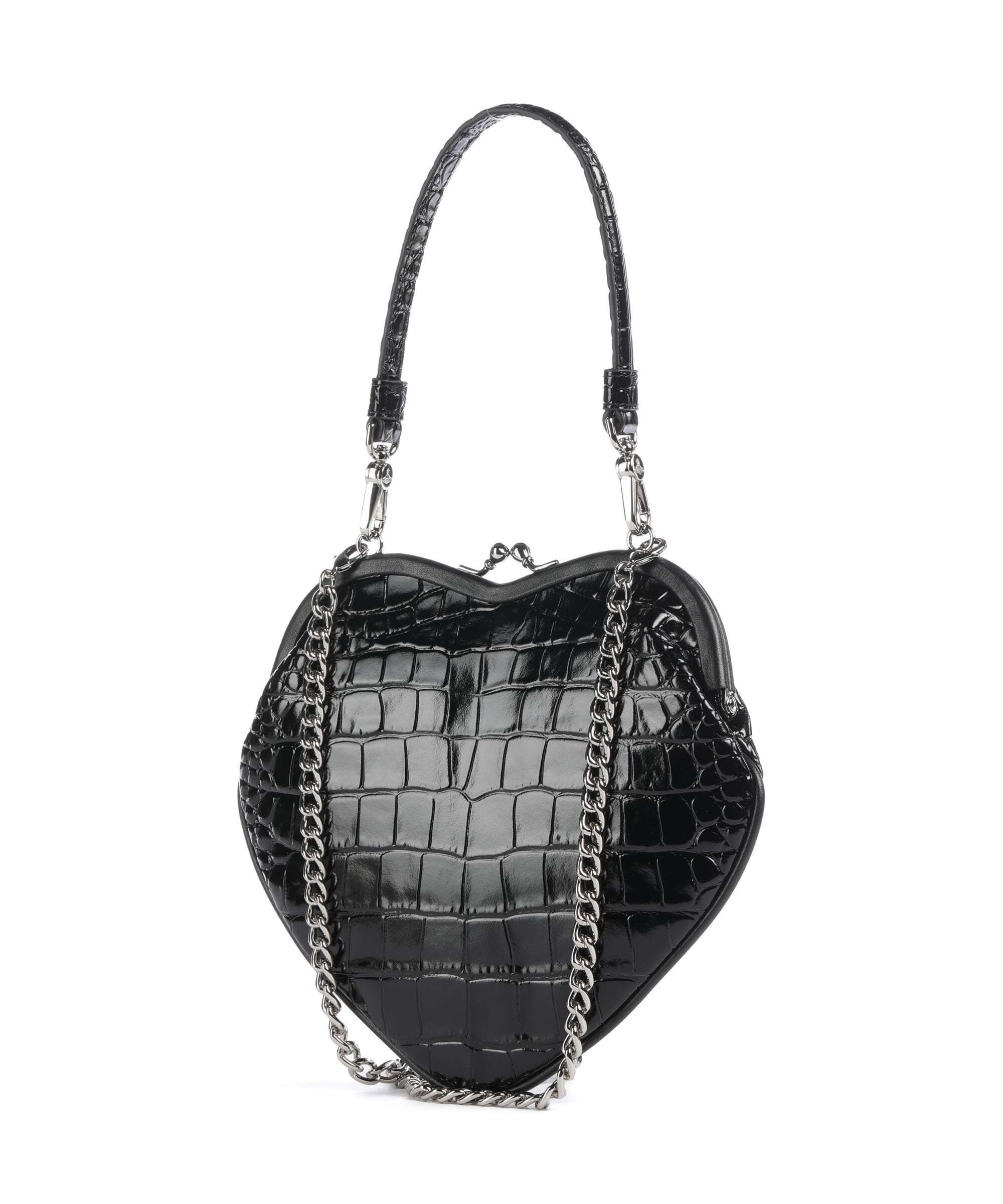 Vivienne Westwood Belle Heart Frame Embossed Croc Sac bandoulière black - Image 2