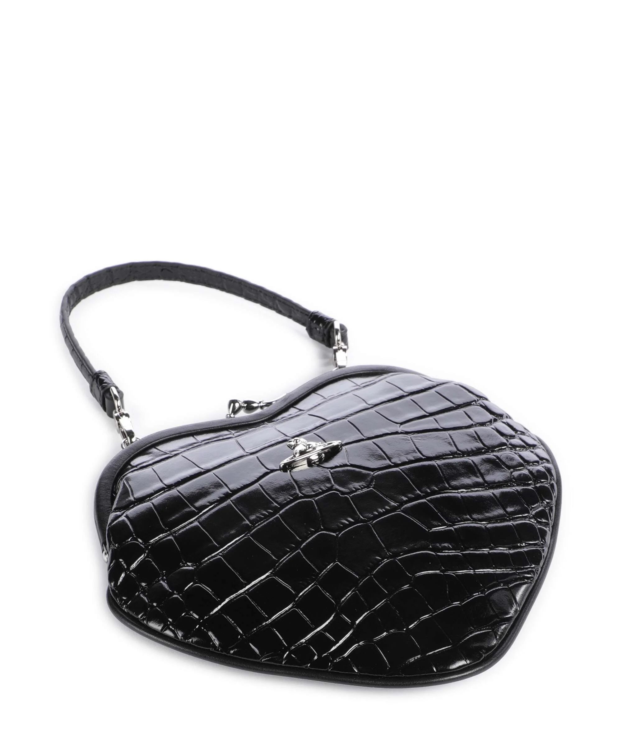 Vivienne Westwood Belle Heart Frame Embossed Croc Sac bandoulière black - Image 5