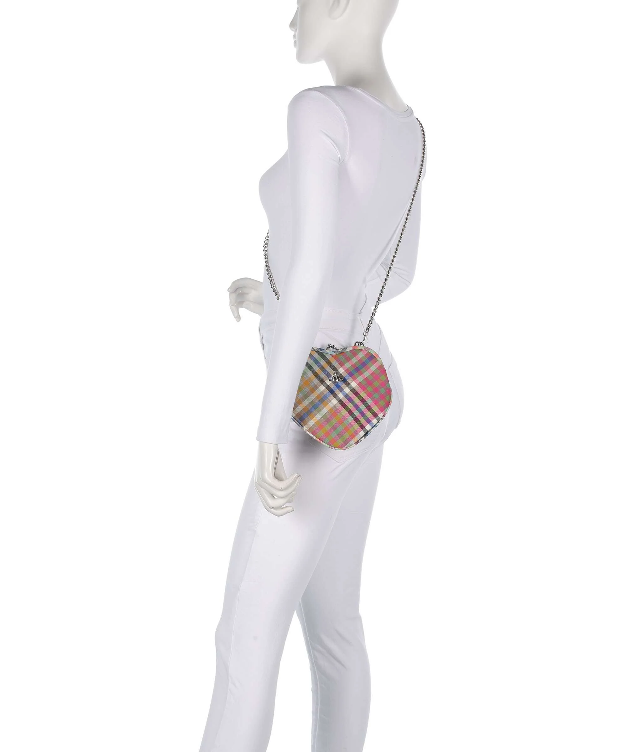 Vivienne Westwood Belle Heart Frame Heather Check Sac bandoulière multicolour - Image 3