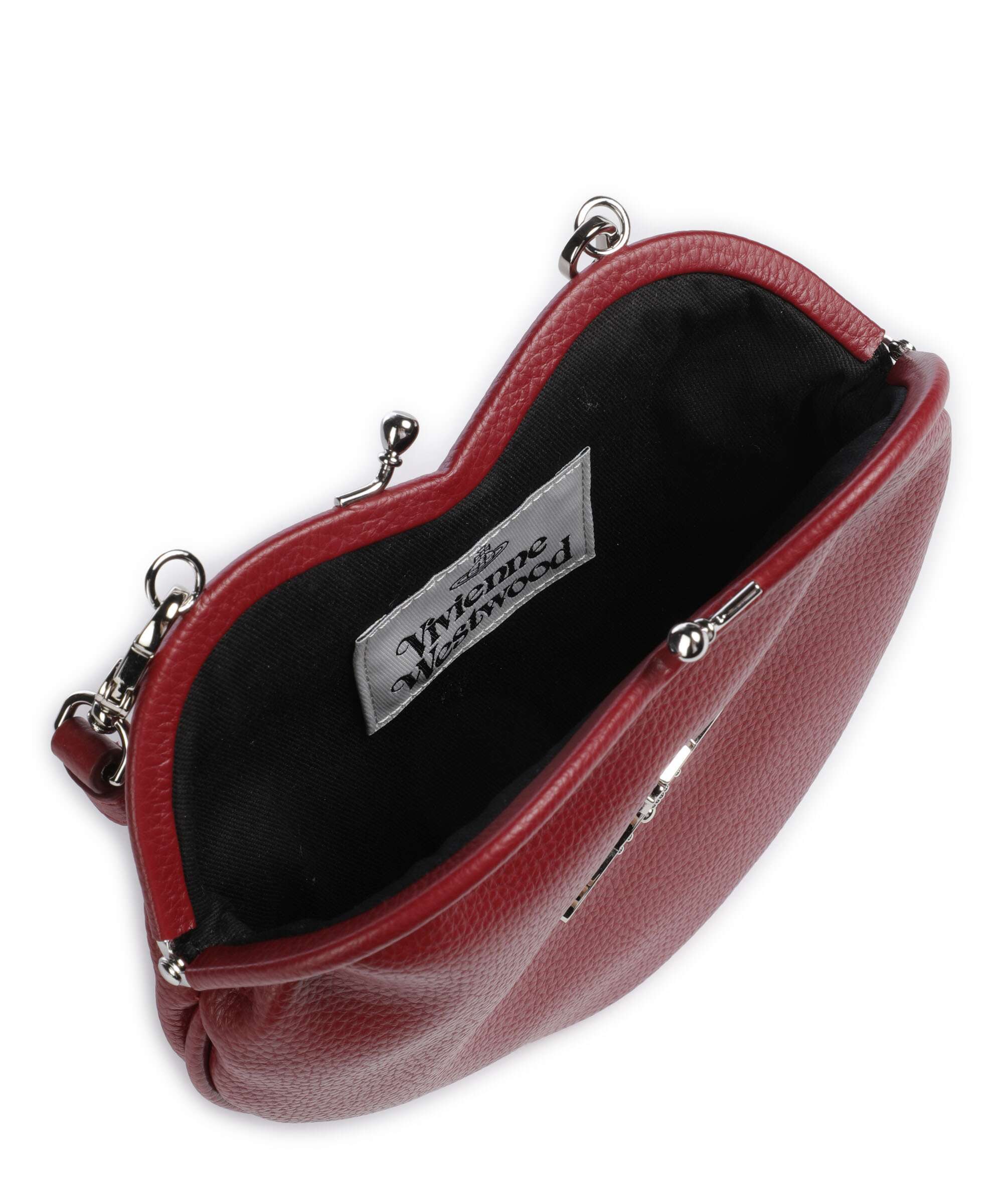 Vivienne Westwood Belle Heart Frame Re-Vegan Grain Sac porté épaule red - Image 6