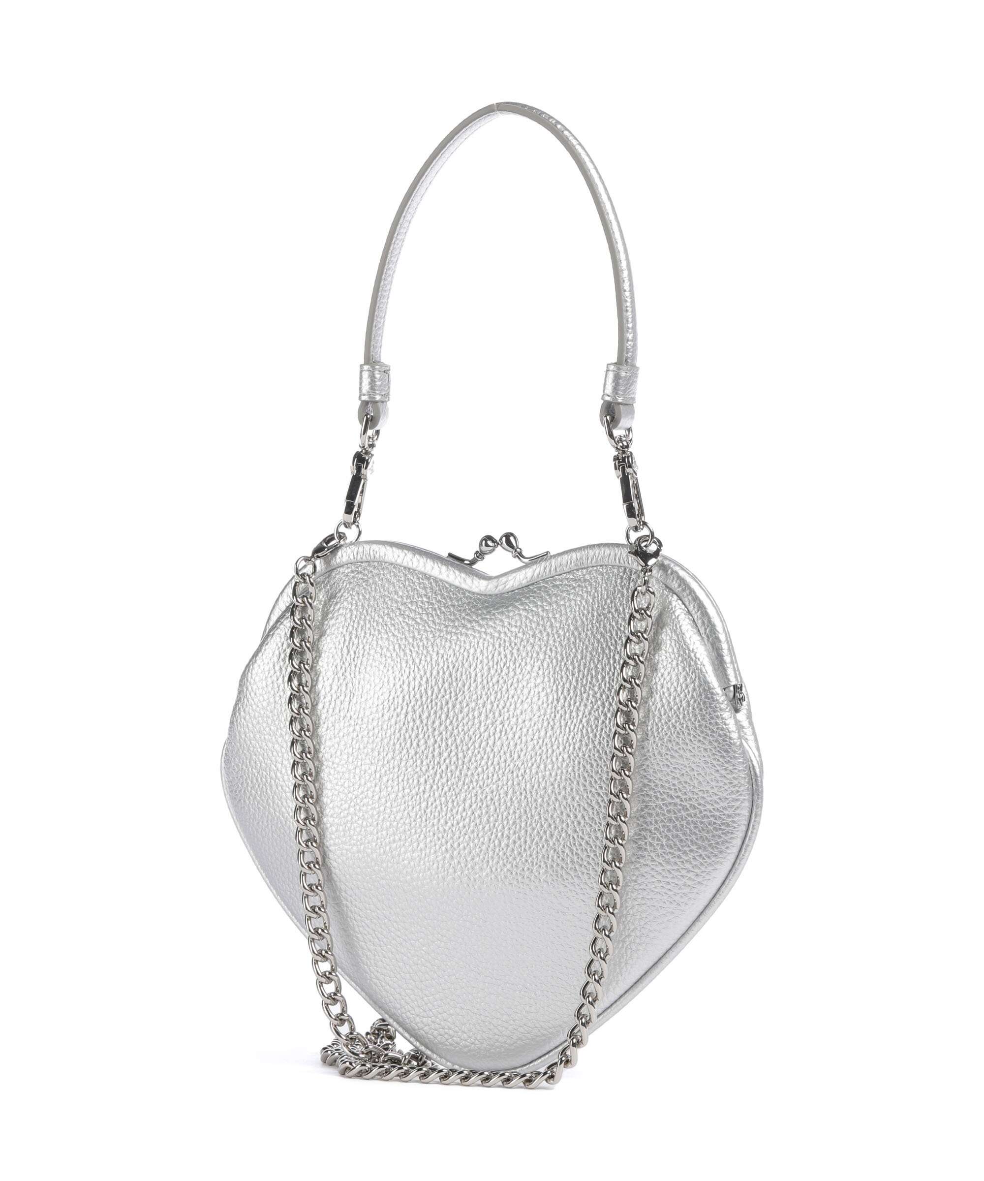 Vivienne Westwood Belle Heart Frame Re-Vegan Grain Sac porté épaule silver - Image 2