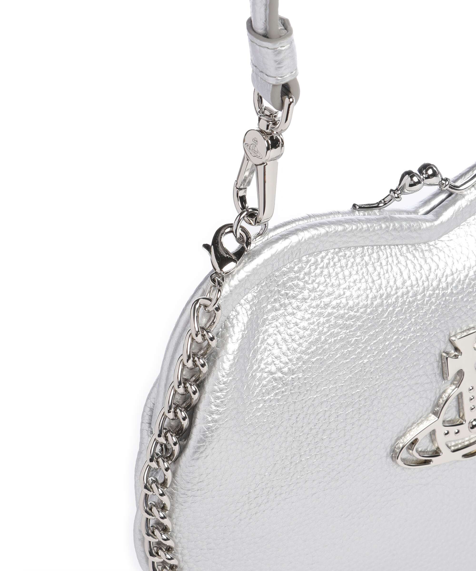Vivienne Westwood Belle Heart Frame Re-Vegan Grain Sac porté épaule silver - Image 4