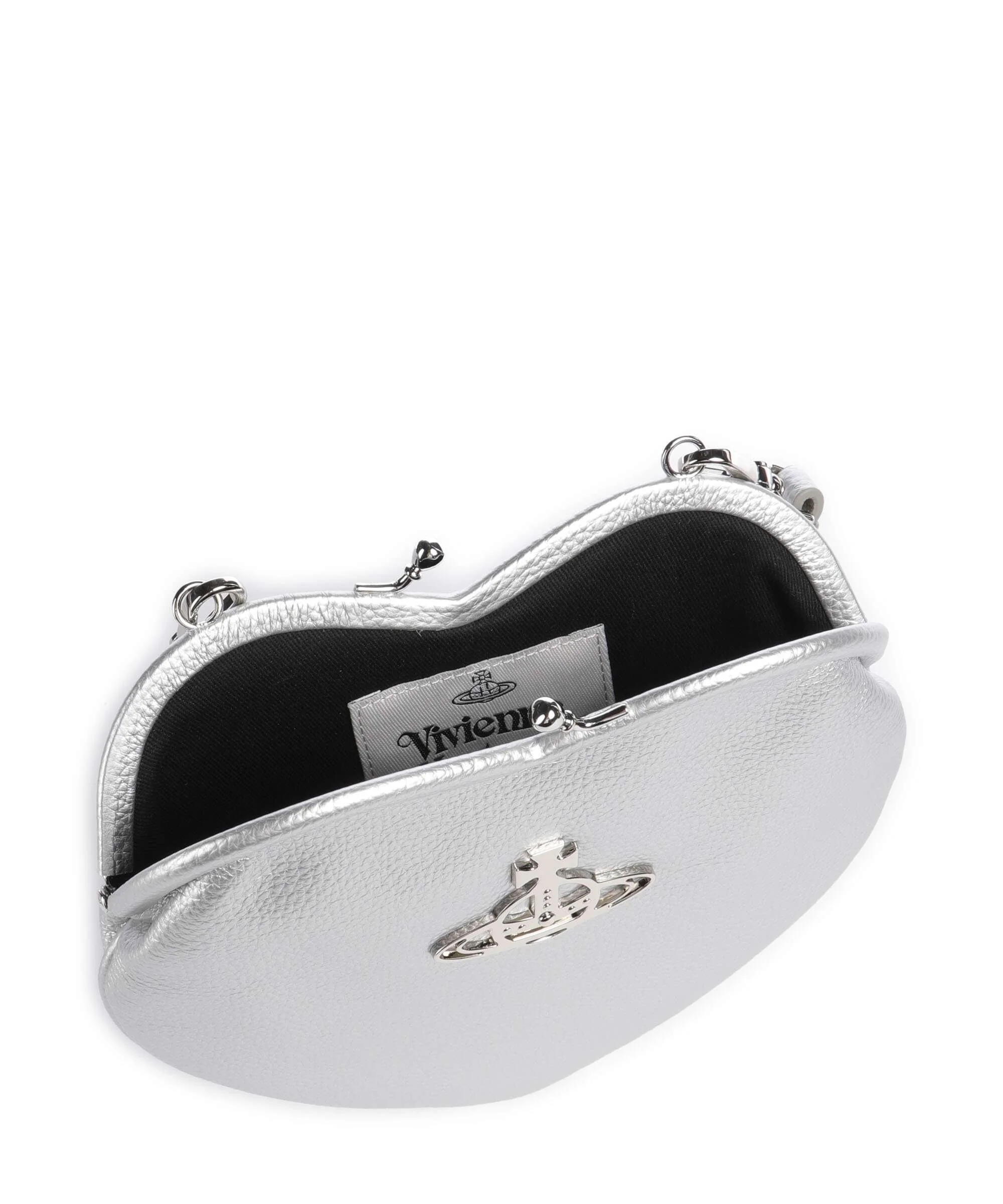 Vivienne Westwood Belle Heart Frame Re-Vegan Grain Sac porté épaule silver - Image 6