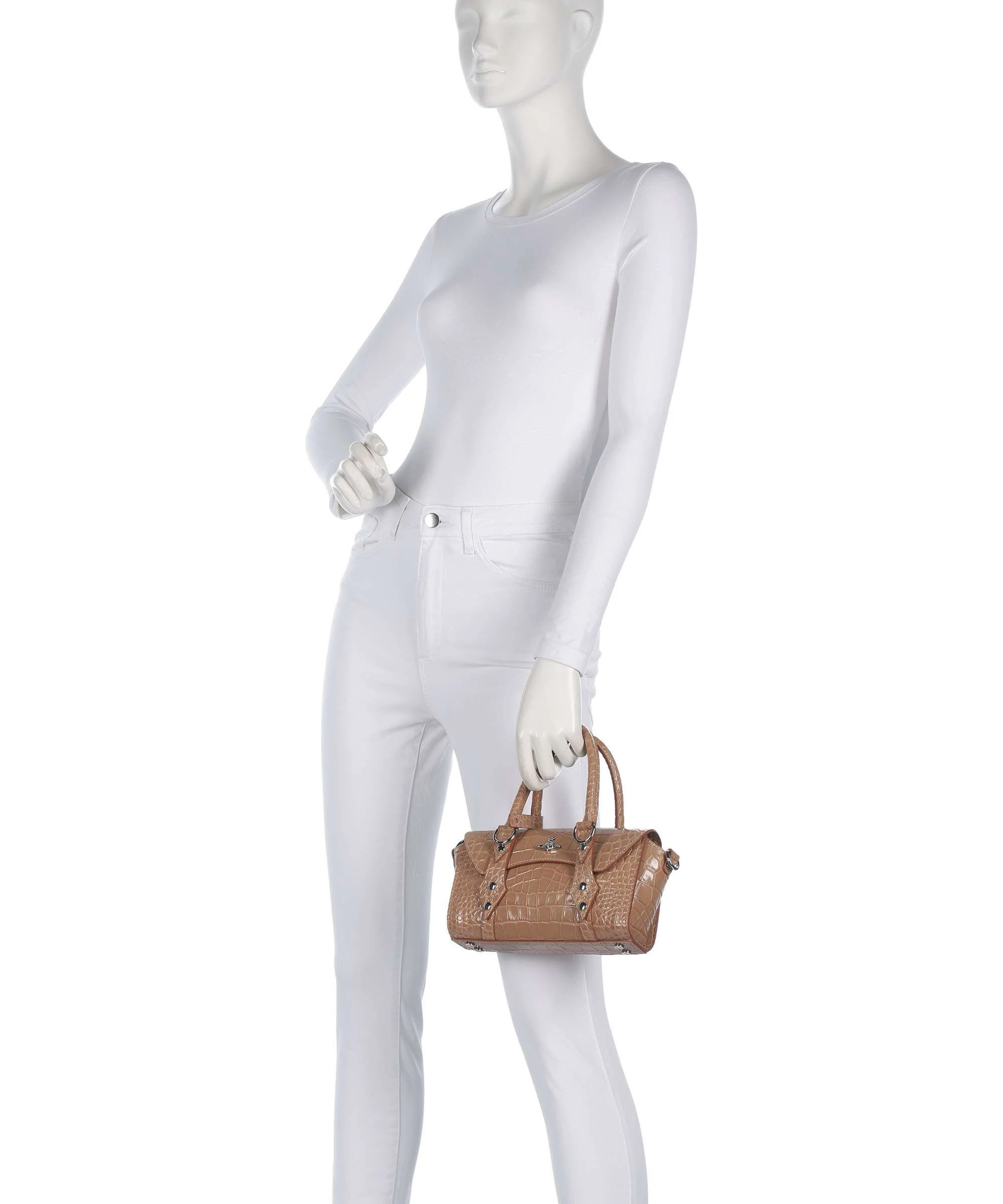 Vivienne Westwood Bettina Embossed Croc Mini Sac à main dusty pink - Image 3
