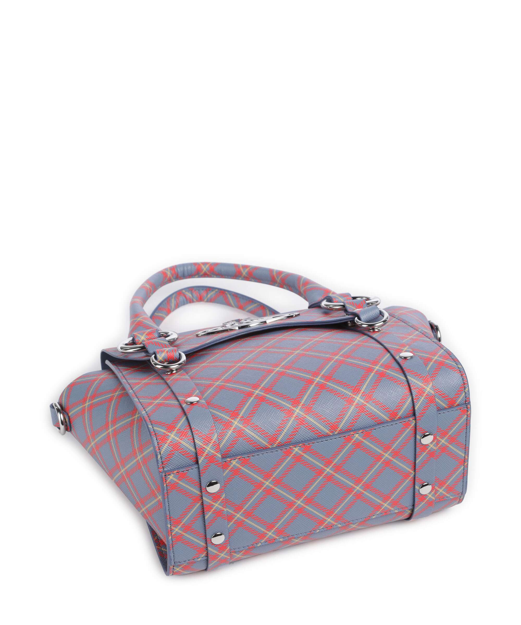 Vivienne Westwood Betty Saffiano Printed Small Sac à main blue/orange tartan - Image 5