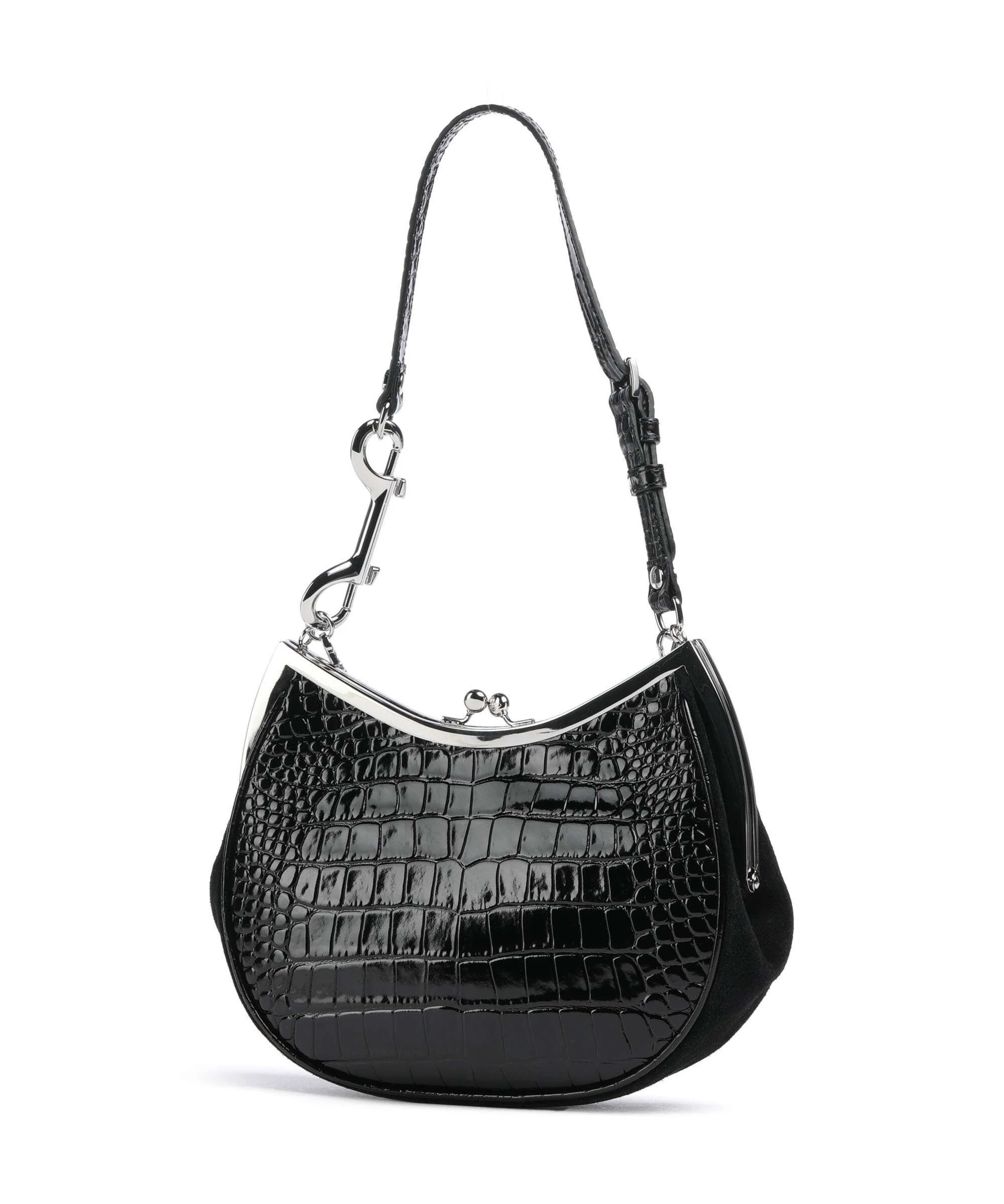 Vivienne Westwood Charm Frame Embossed Croc Sac porté épaule black charms - Image 2