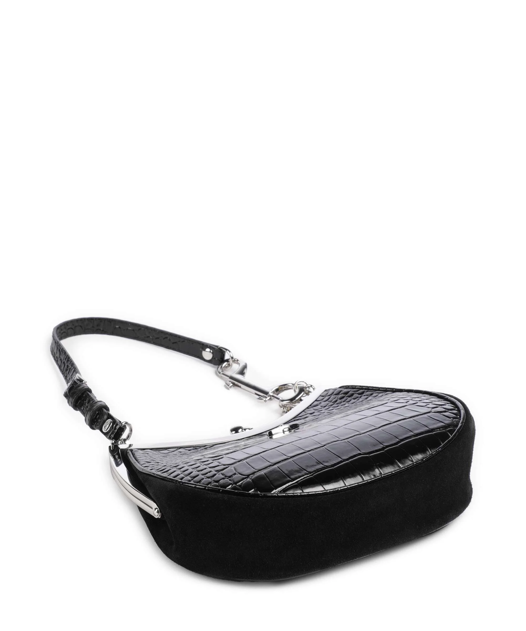 Vivienne Westwood Charm Frame Embossed Croc Sac porté épaule black charms - Image 5