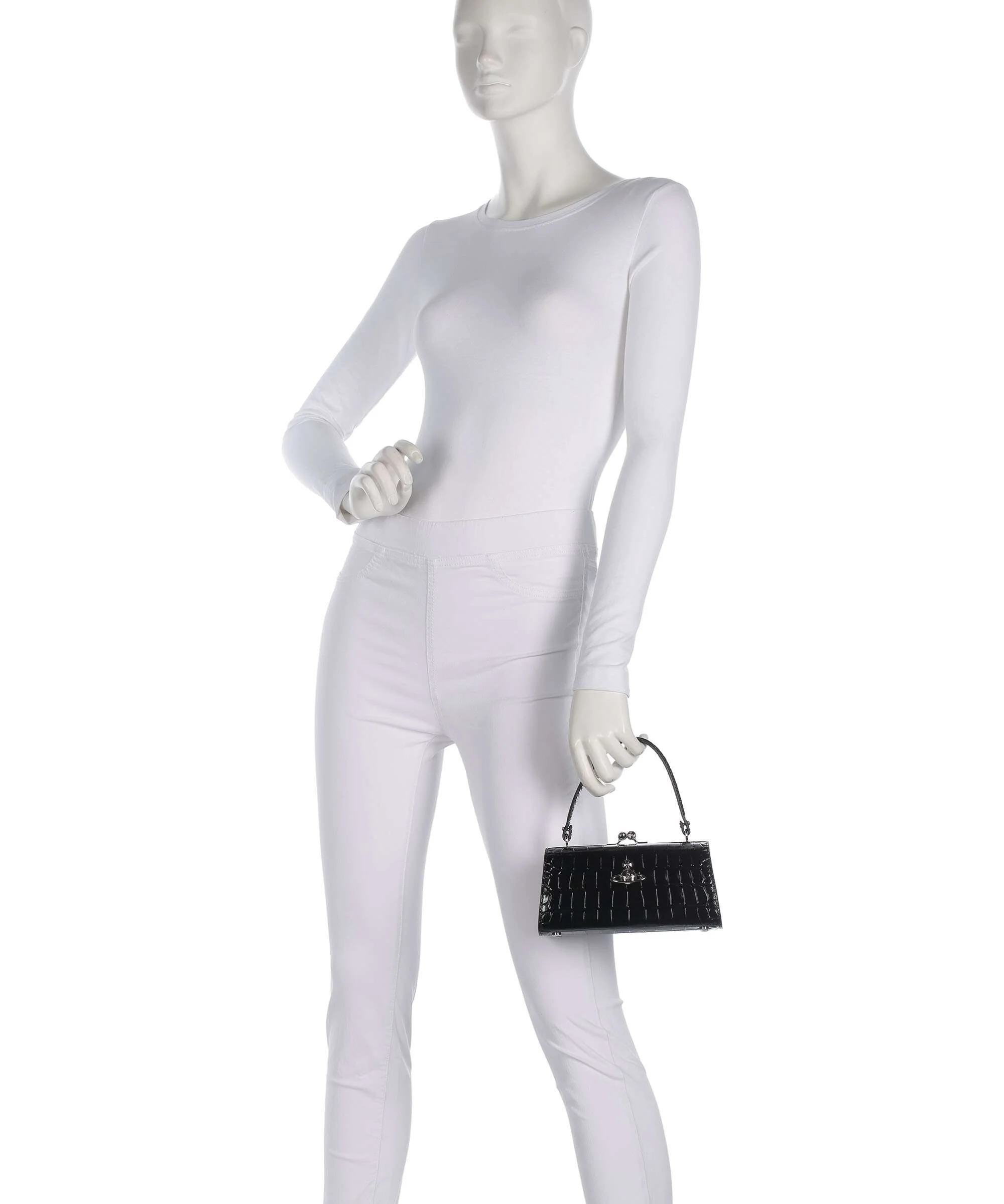 Vivienne Westwood Doll Frame Embossed Croc XL Sac à main black - Image 3
