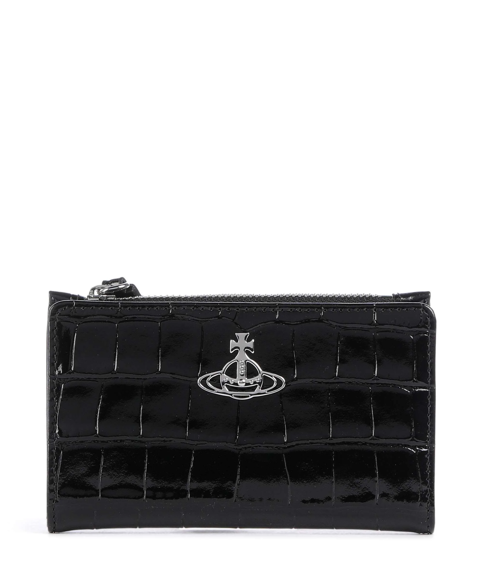 Vivienne Westwood Embossed Croc Slim Étui à cartes crédit black