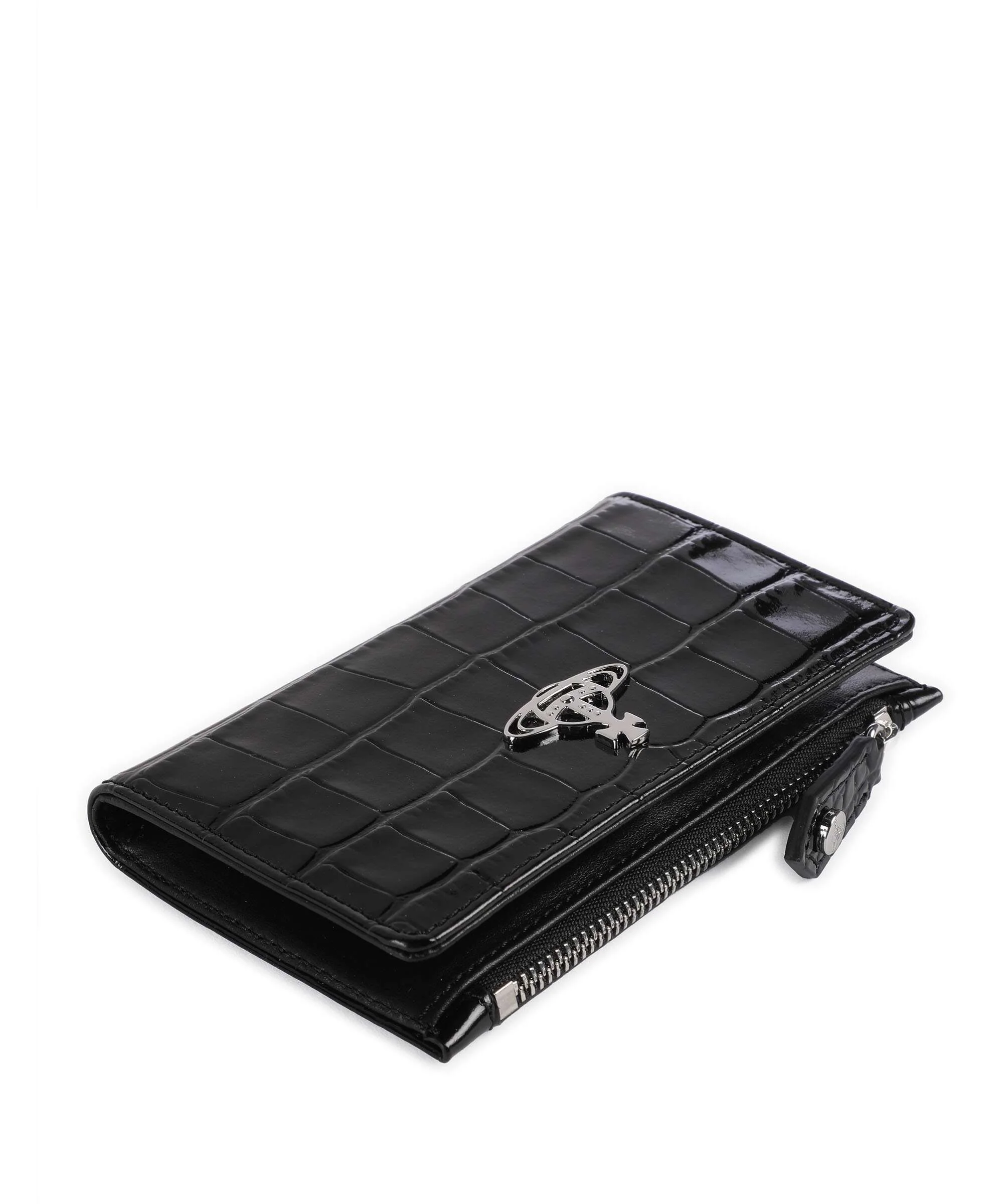 Vivienne Westwood Embossed Croc Slim Étui à cartes crédit black - Image 4