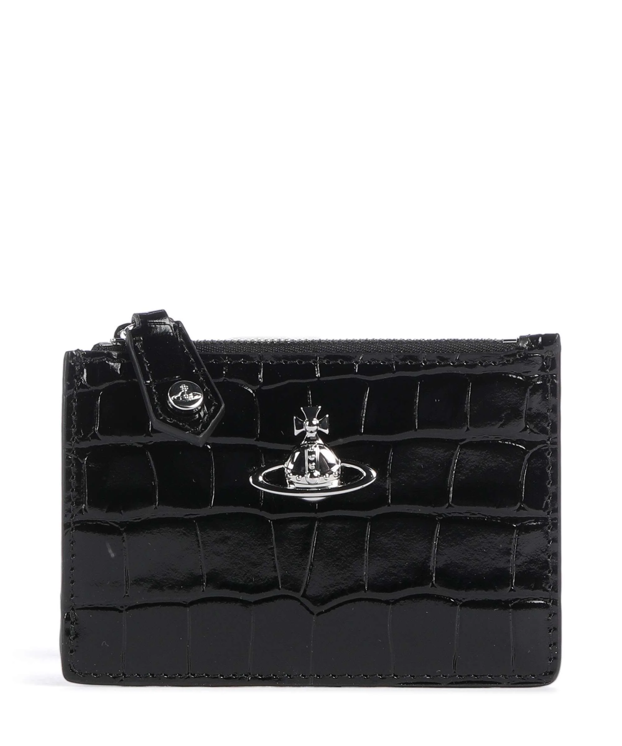 Vivienne Westwood Embossed Croc Slim Étui à cartes crédit black