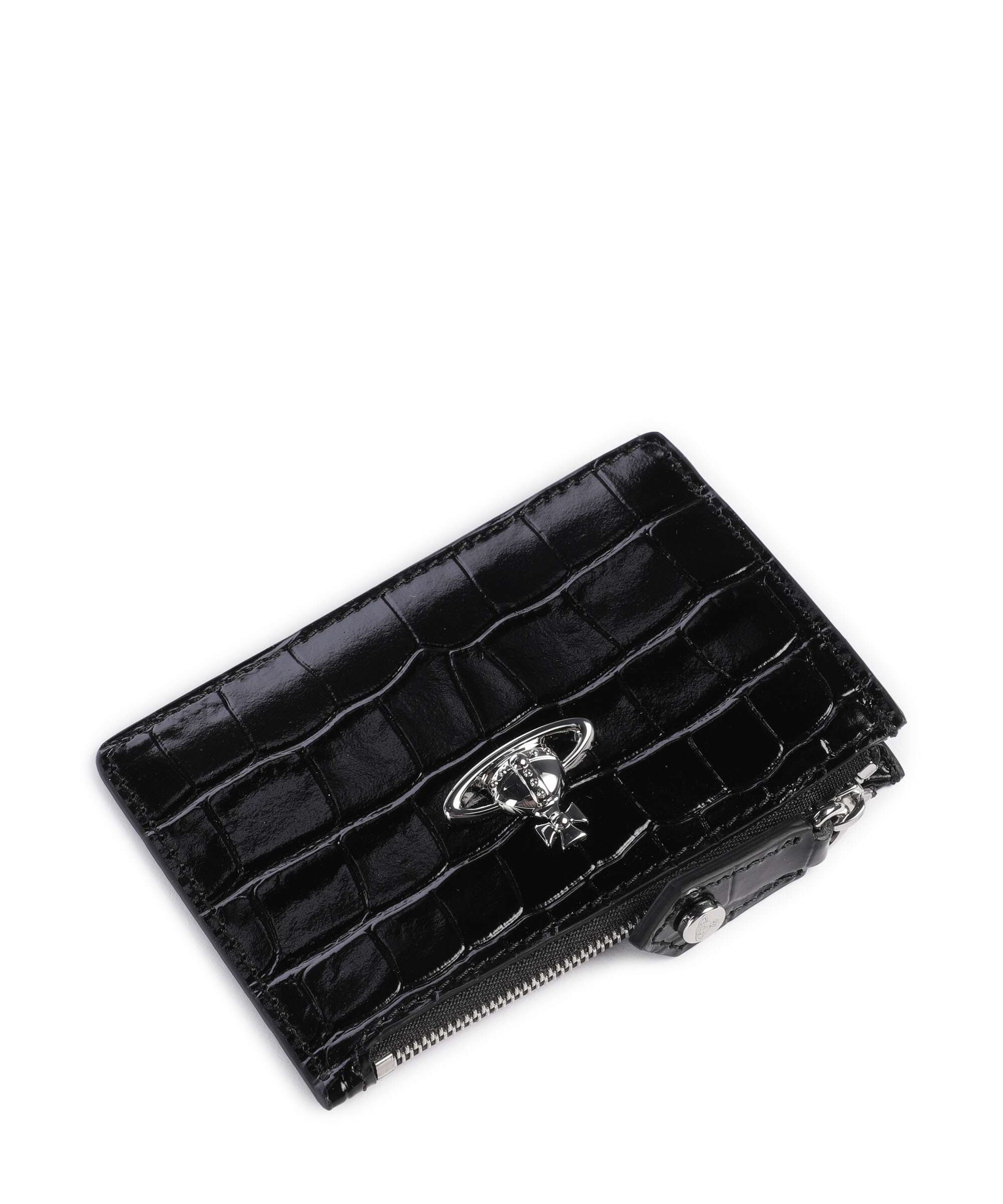 Vivienne Westwood Embossed Croc Slim Étui à cartes crédit black - Image 3
