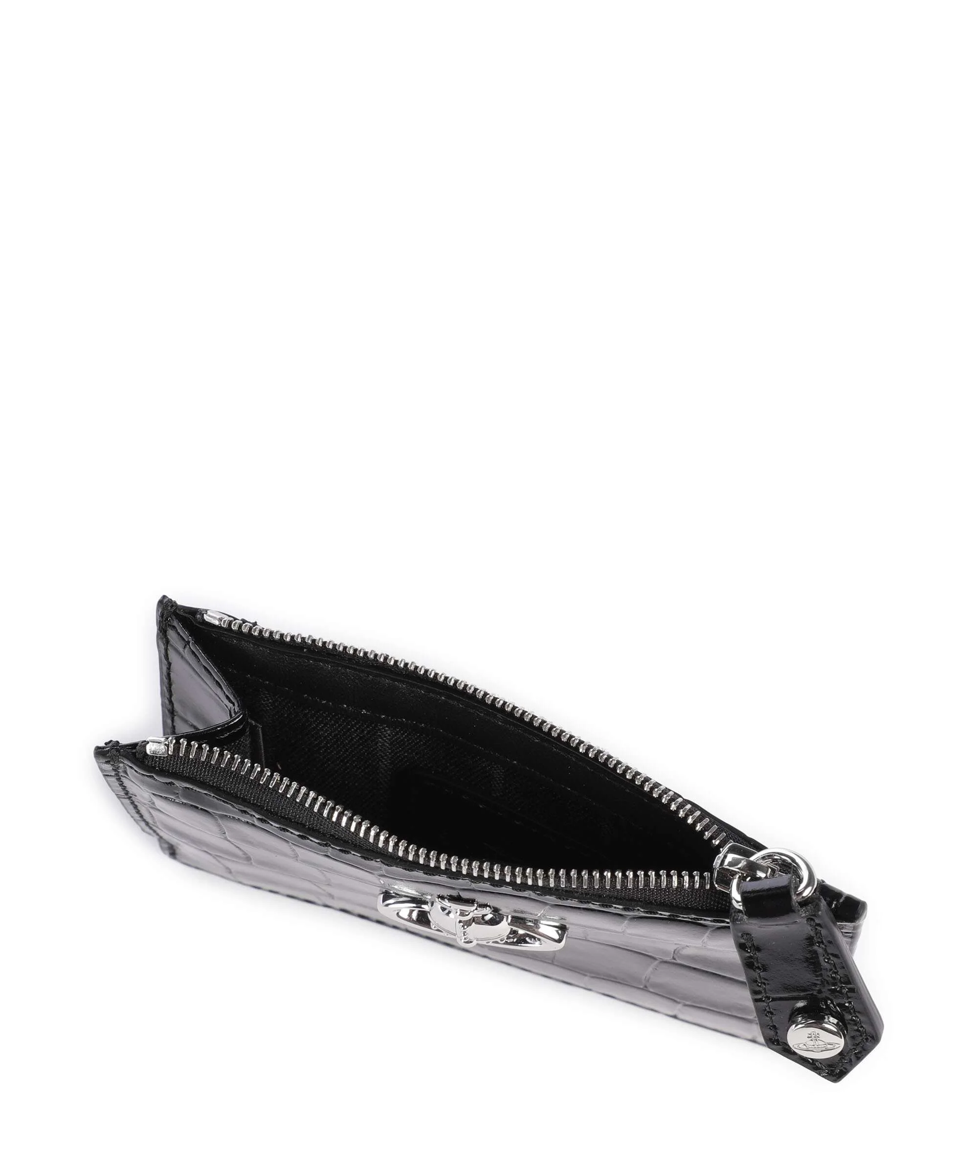Vivienne Westwood Embossed Croc Slim Étui à cartes crédit black - Image 4