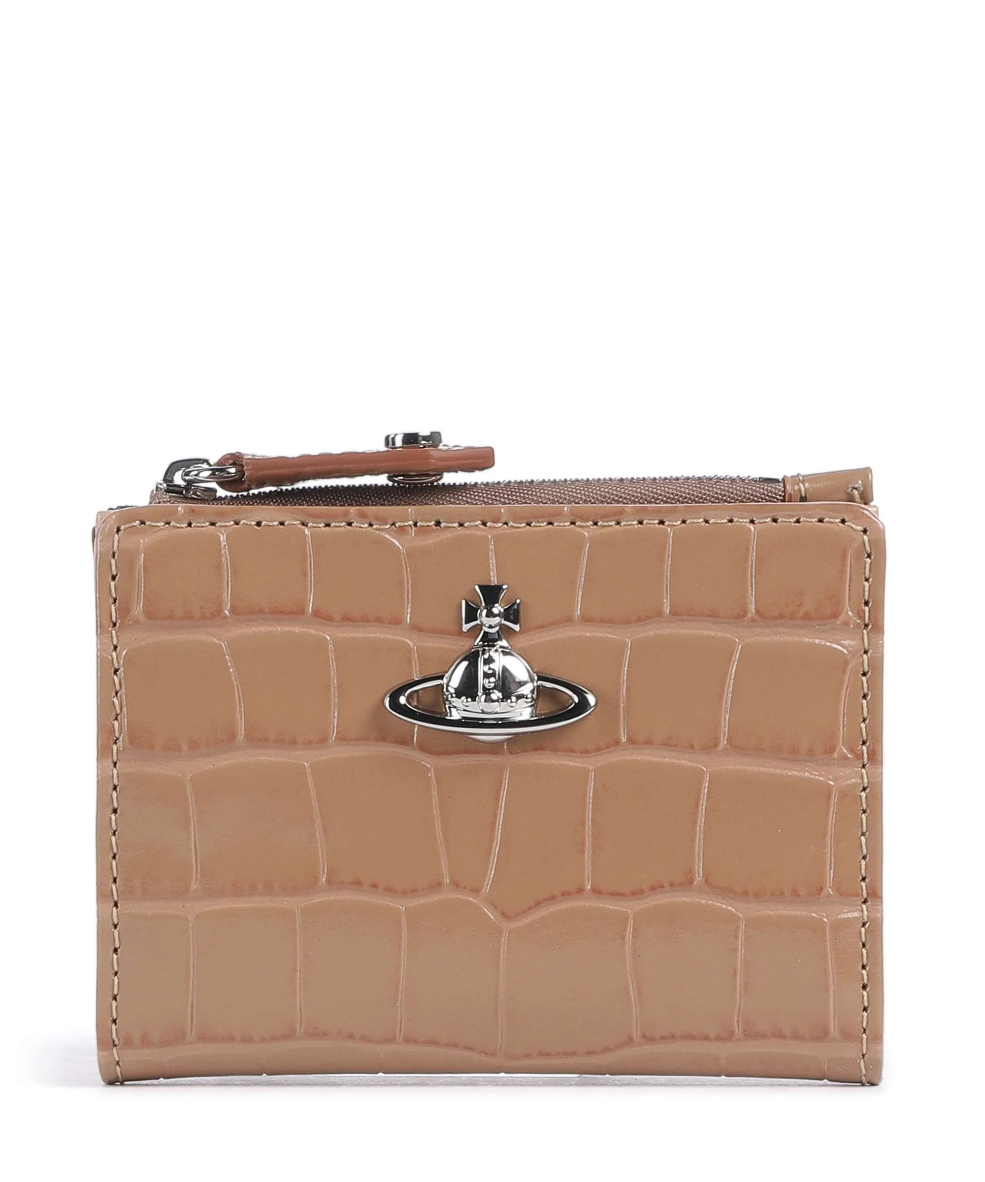 Vivienne Westwood Embossed Croc Slim Portefeuille dusty pink
