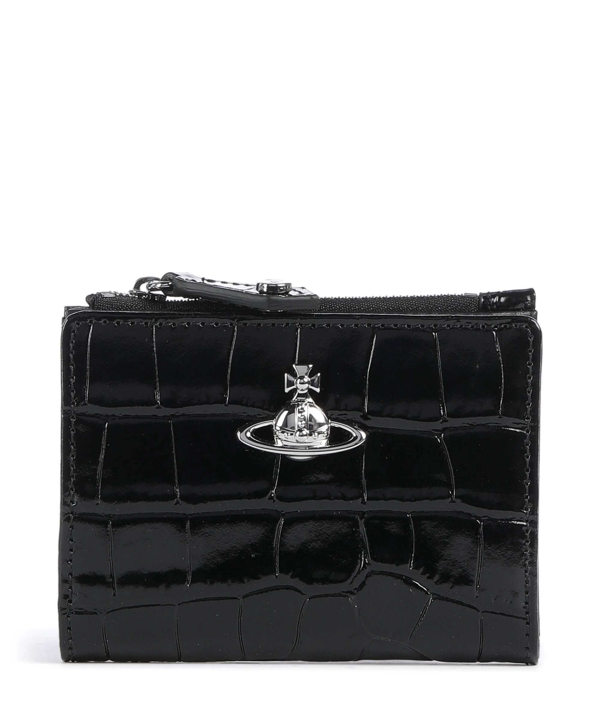 Vivienne Westwood Embossed Croc Slim Portefeuille black