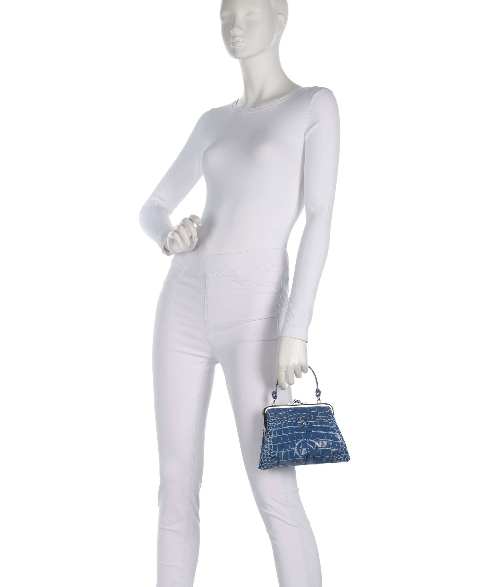 Vivienne Westwood Granny Frame Embossed Croc Sac à main blue - Image 3