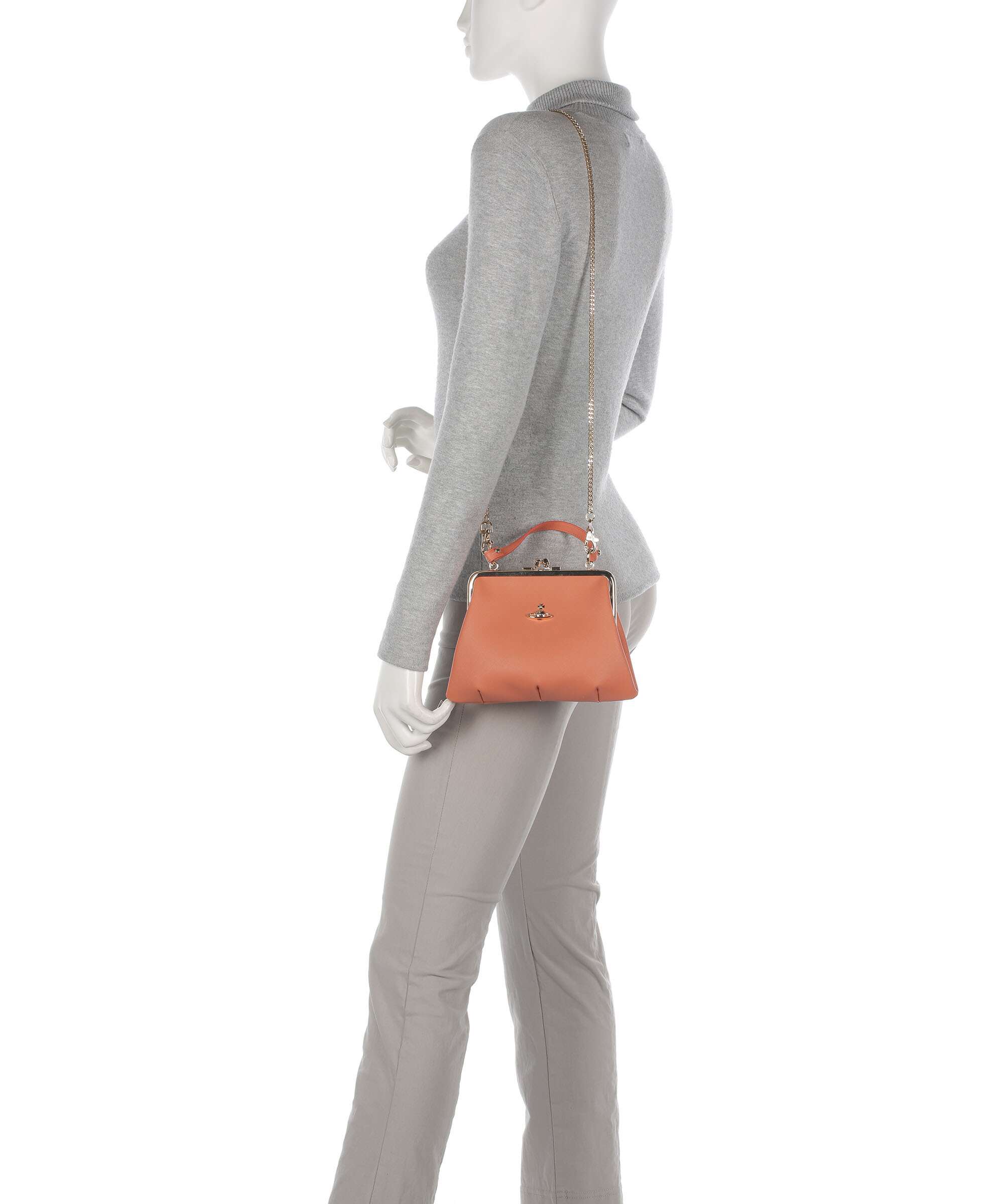 Vivienne Westwood Granny Frame Saffiano Biogreen Sac à main orange - Image 3