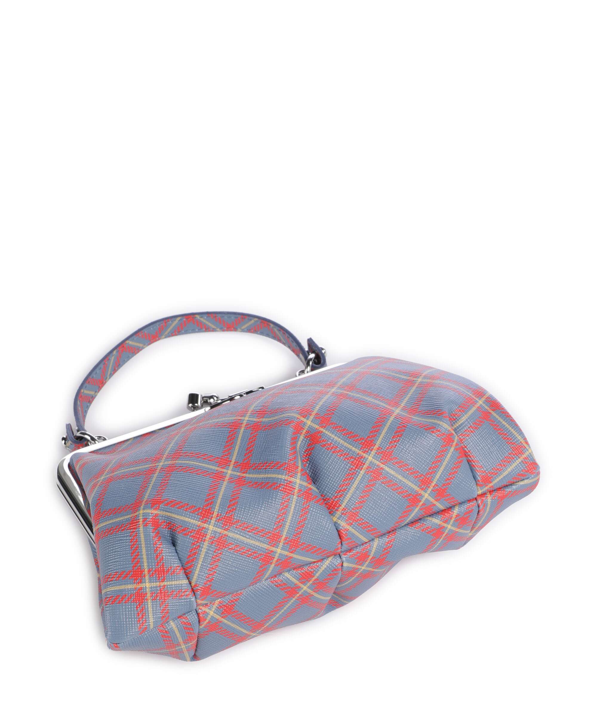 Vivienne Westwood Granny Frame Saffiano Printed Sac à main blue/orange tartan - Image 5