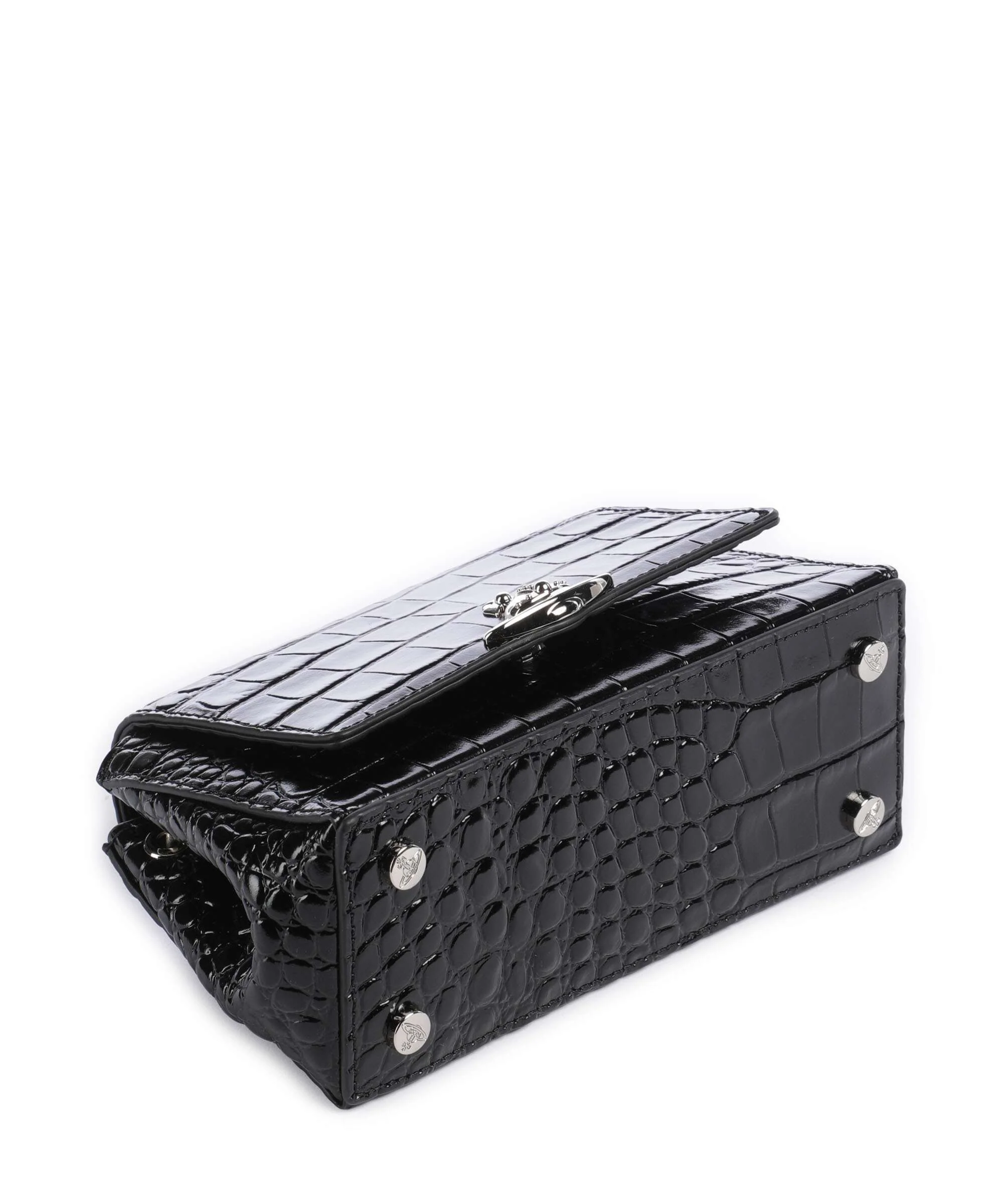 Vivienne Westwood Hazel Embossed Croc Small Sac porté épaule black - Image 5