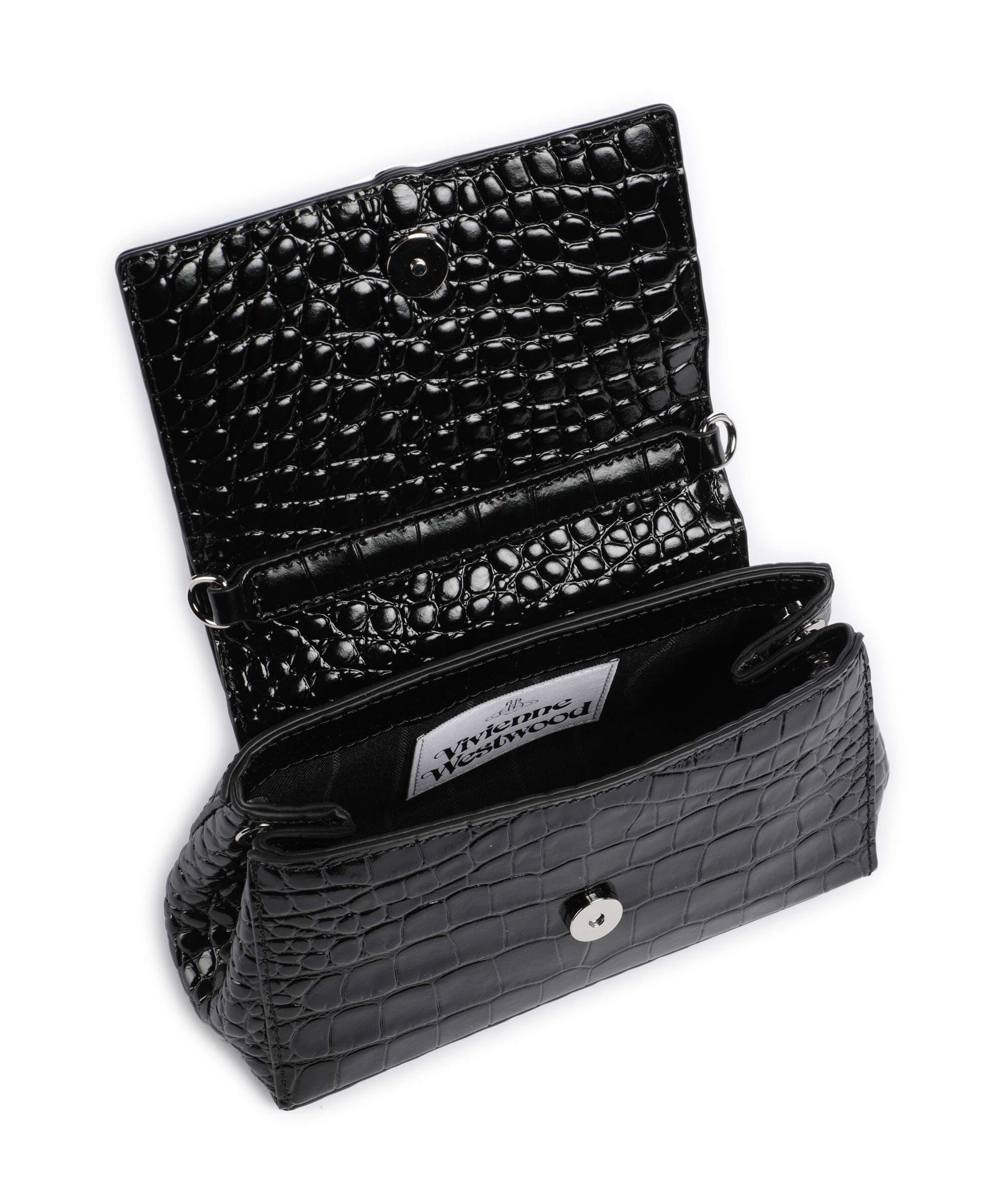 Vivienne Westwood Hazel Embossed Croc Small Sac porté épaule black - Image 6