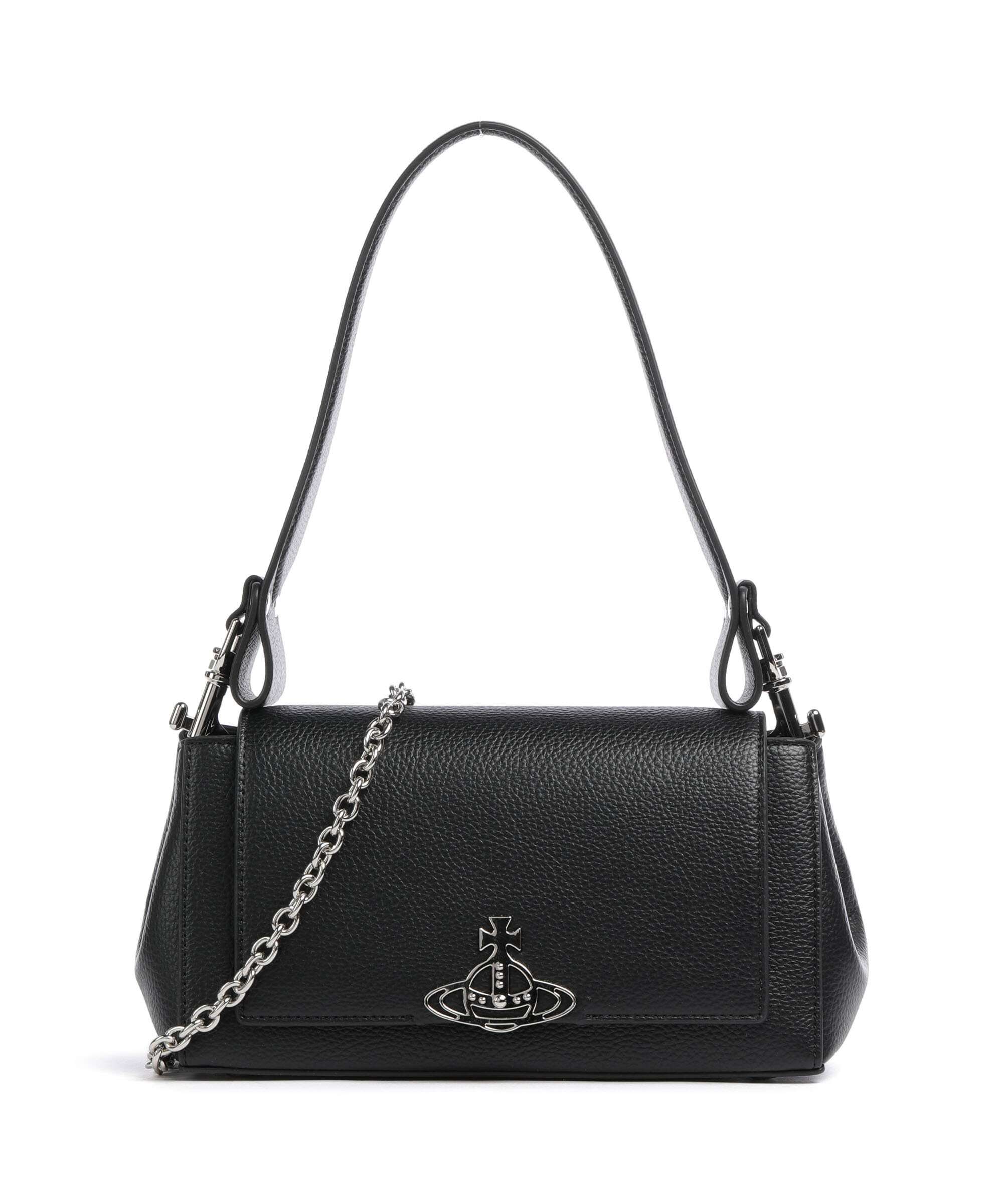 Vivienne Westwood Hazel Re-Vegan Grain Medium Sac porté épaule black