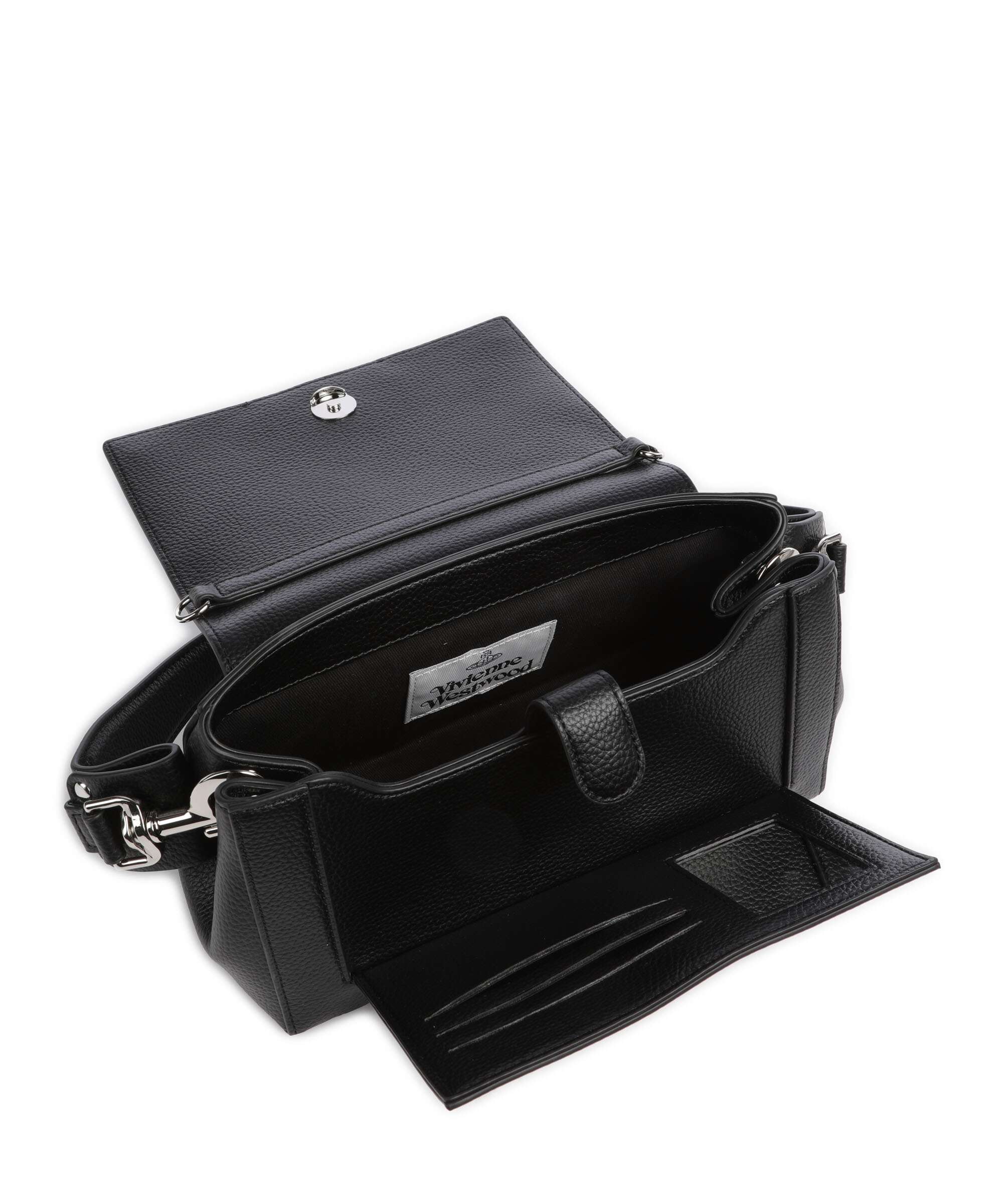 Vivienne Westwood Hazel Re-Vegan Grain Medium Sac porté épaule black - Image 6