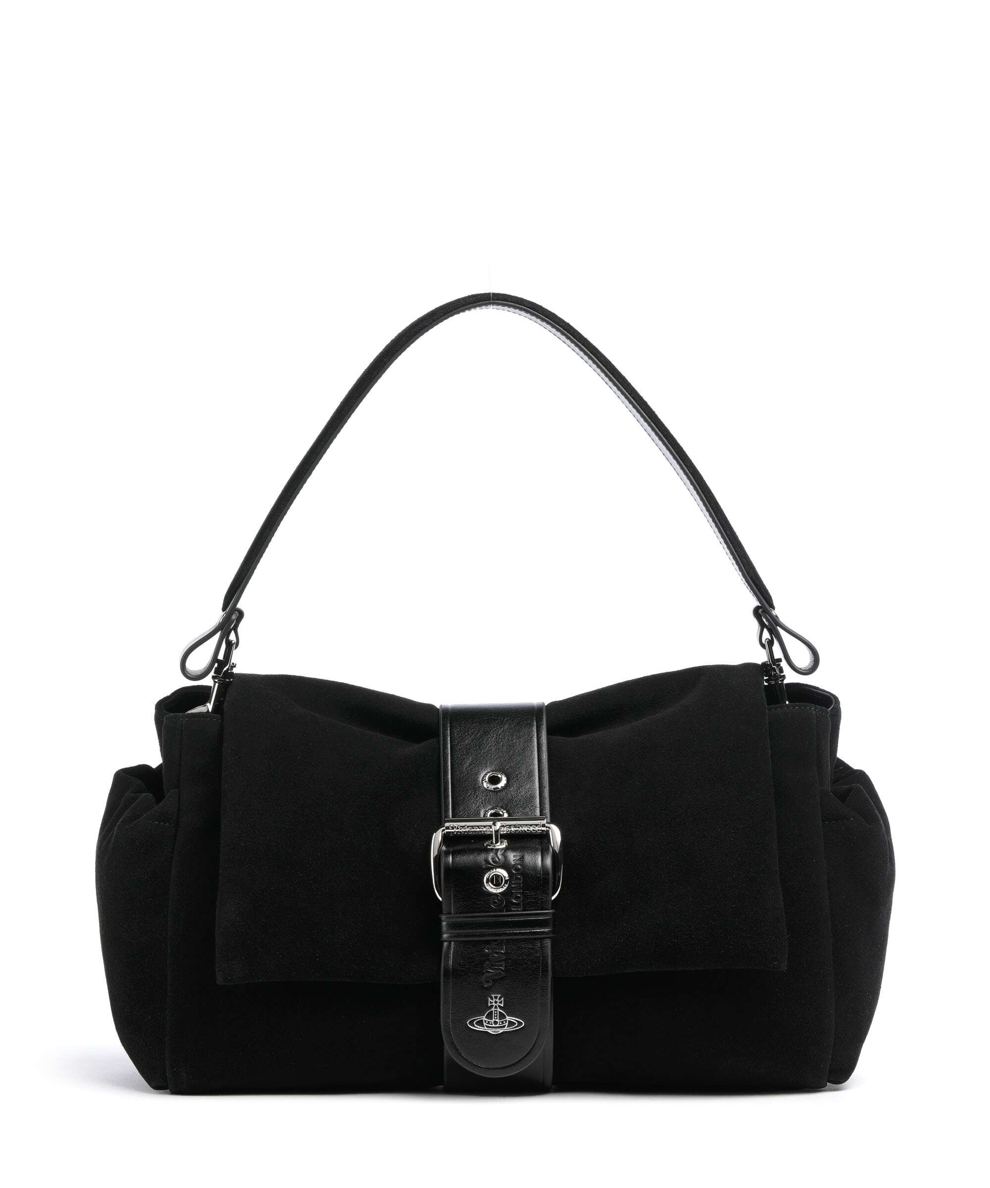 Vivienne Westwood Hazel Suede Treasure XL Sac porté épaule black