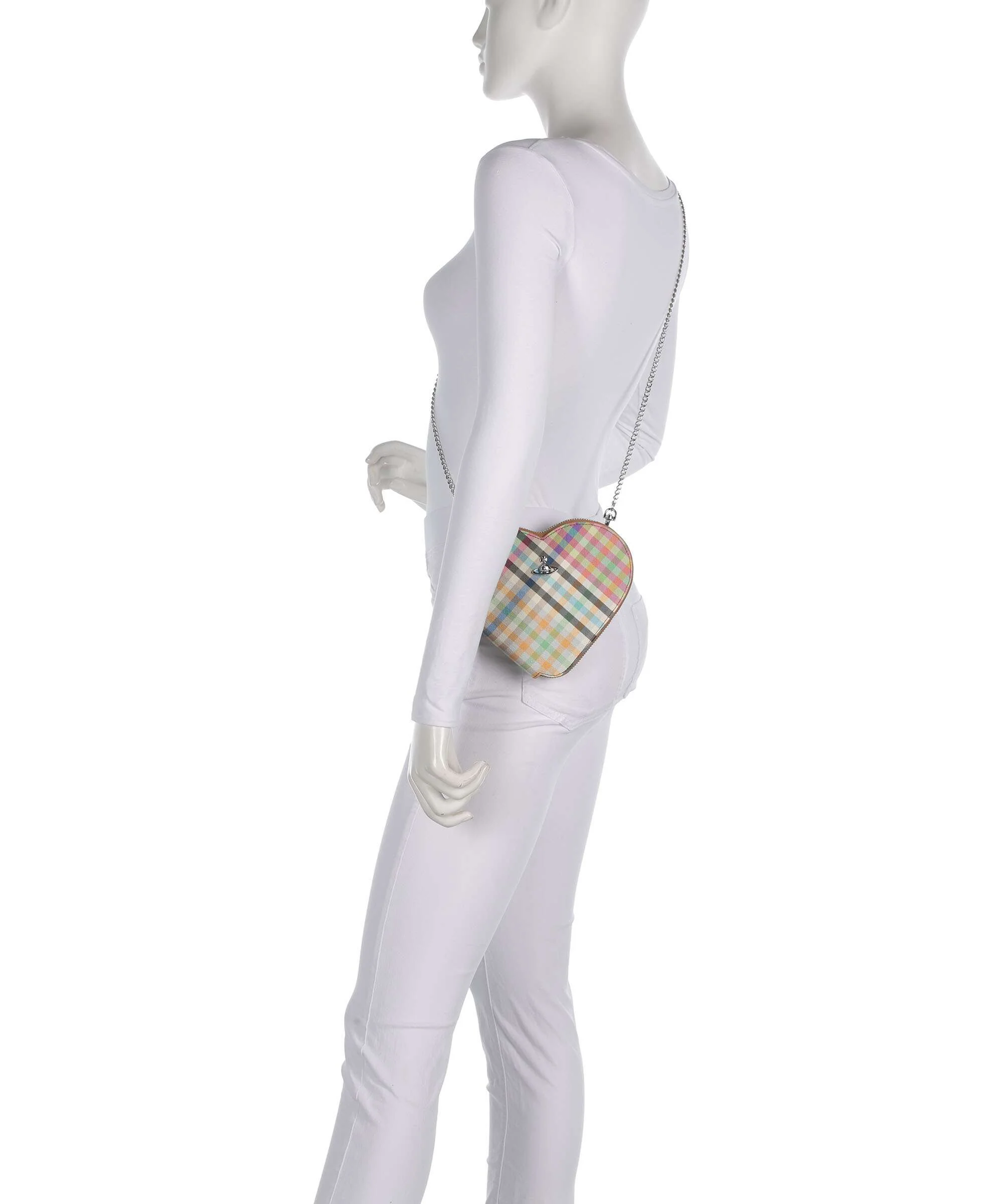 Vivienne Westwood Heart Buccia D'Arancia Sac bandoulière heather plaid - Image 3