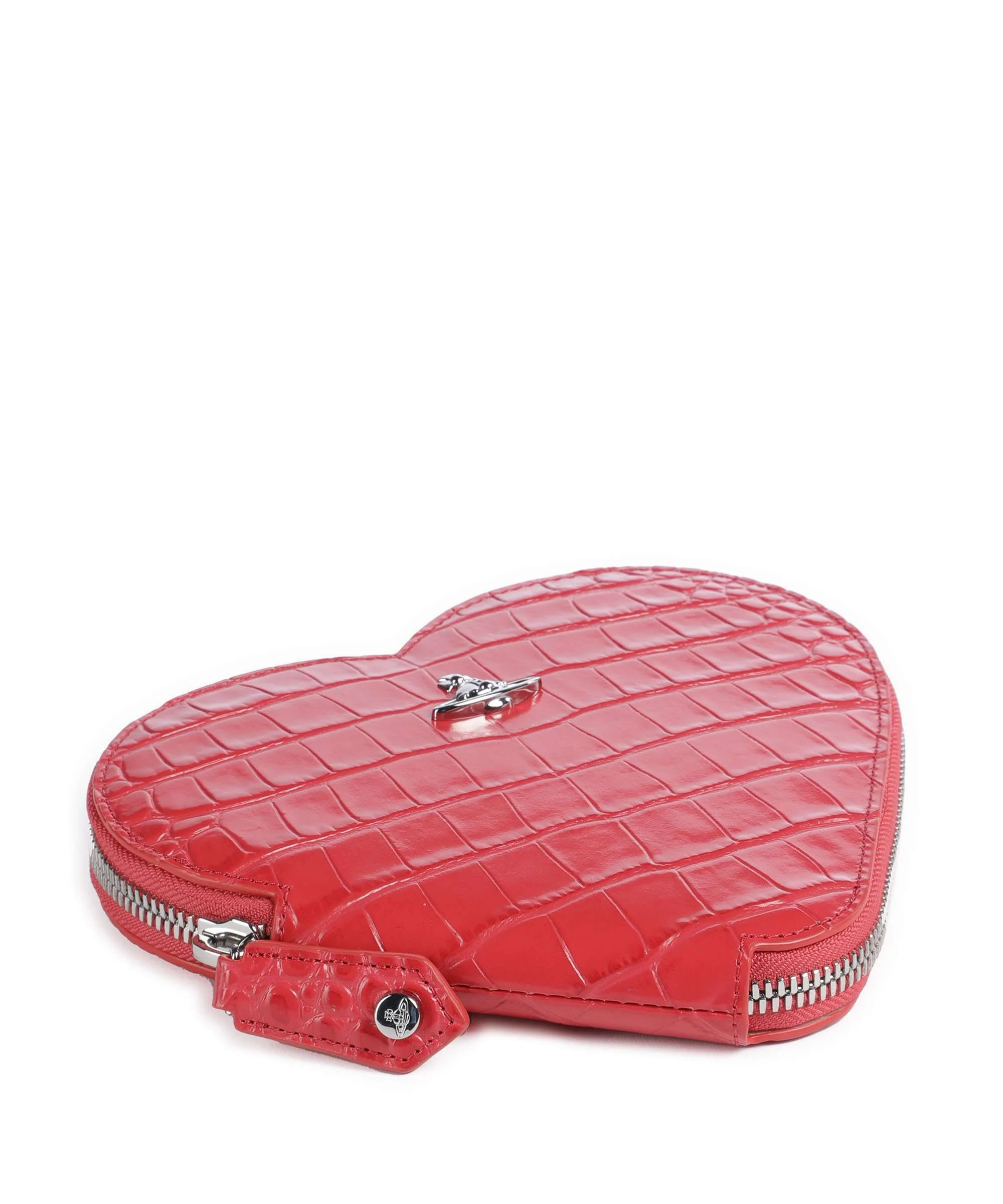 Vivienne Westwood Heart Embossed Croc Sac bandoulière coral - Image 4