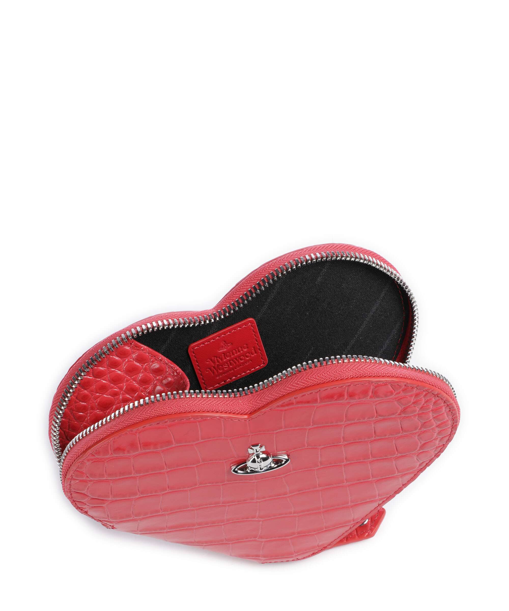 Vivienne Westwood Heart Embossed Croc Sac bandoulière coral - Image 5