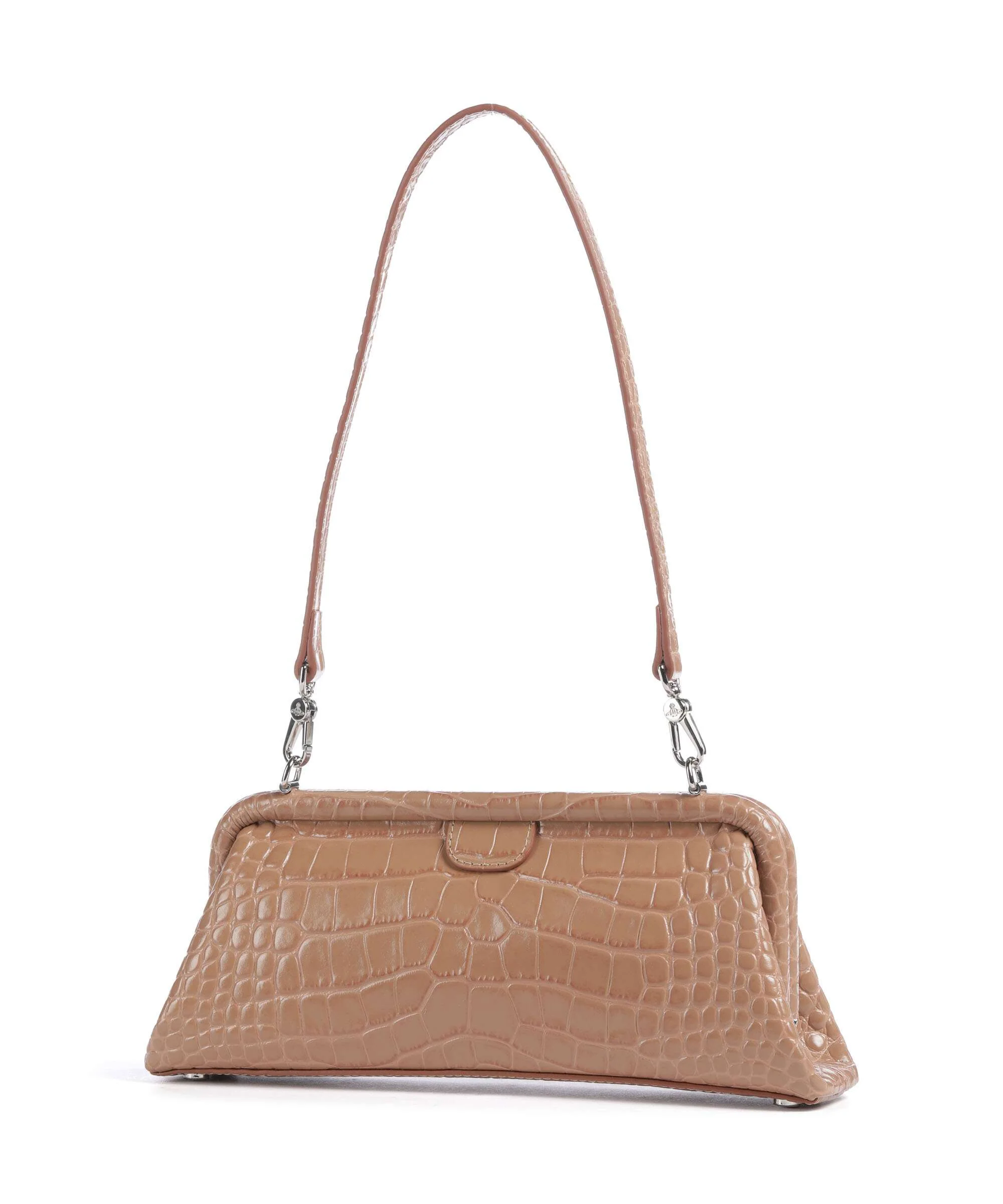 Vivienne Westwood Jane Frame Embossed Croc Sac porté épaule dusty pink - Image 2