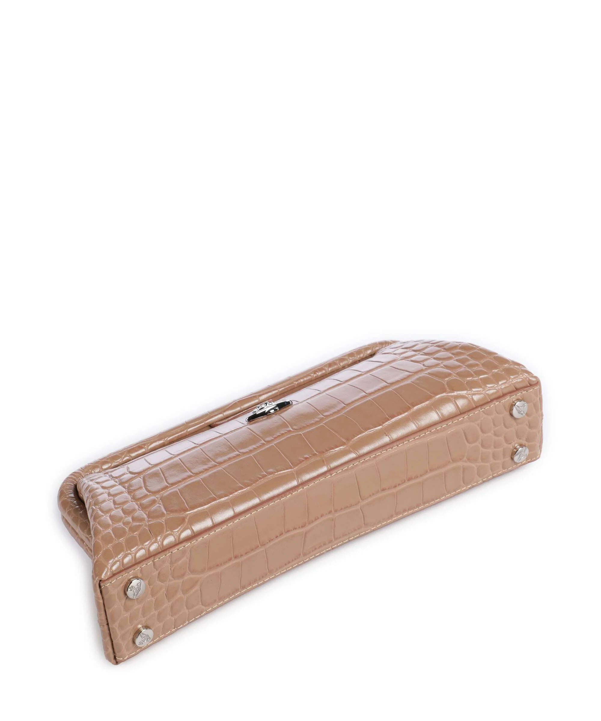 Vivienne Westwood Jane Frame Embossed Croc Sac porté épaule dusty pink - Image 4