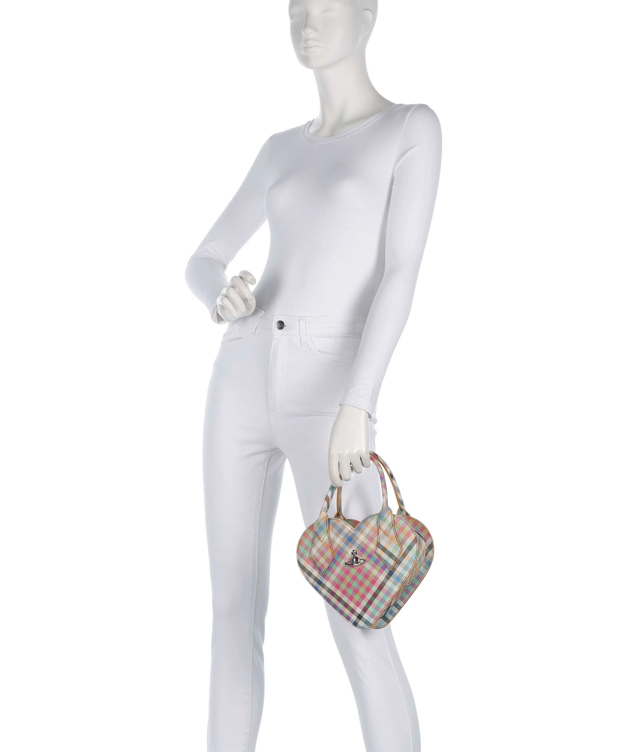 Vivienne Westwood Josephine Heart Buccia D'Arancia Sac à main heather plaid - Image 3