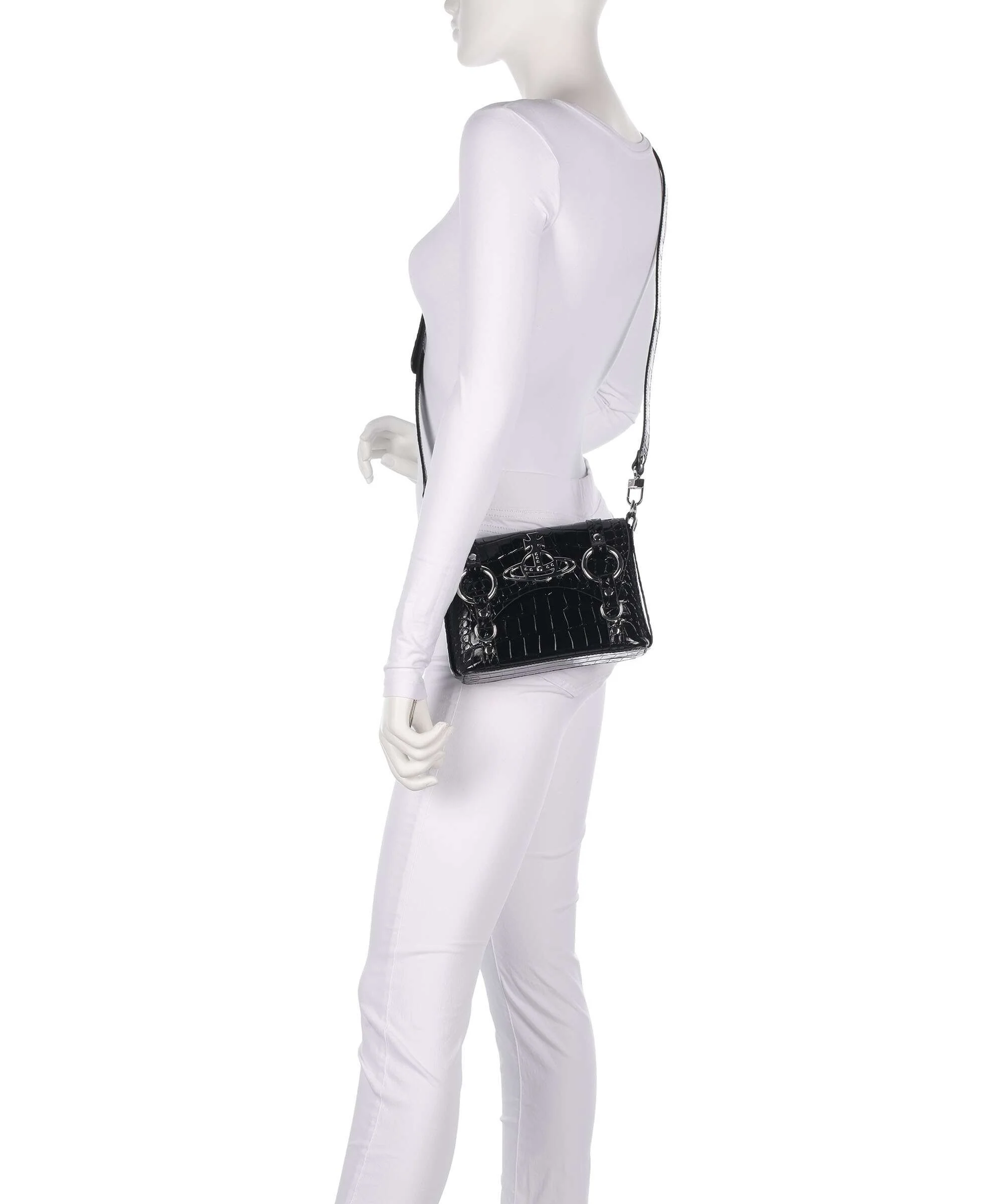 Vivienne Westwood Kim Embossed Croc Sac bandoulière black - Image 3