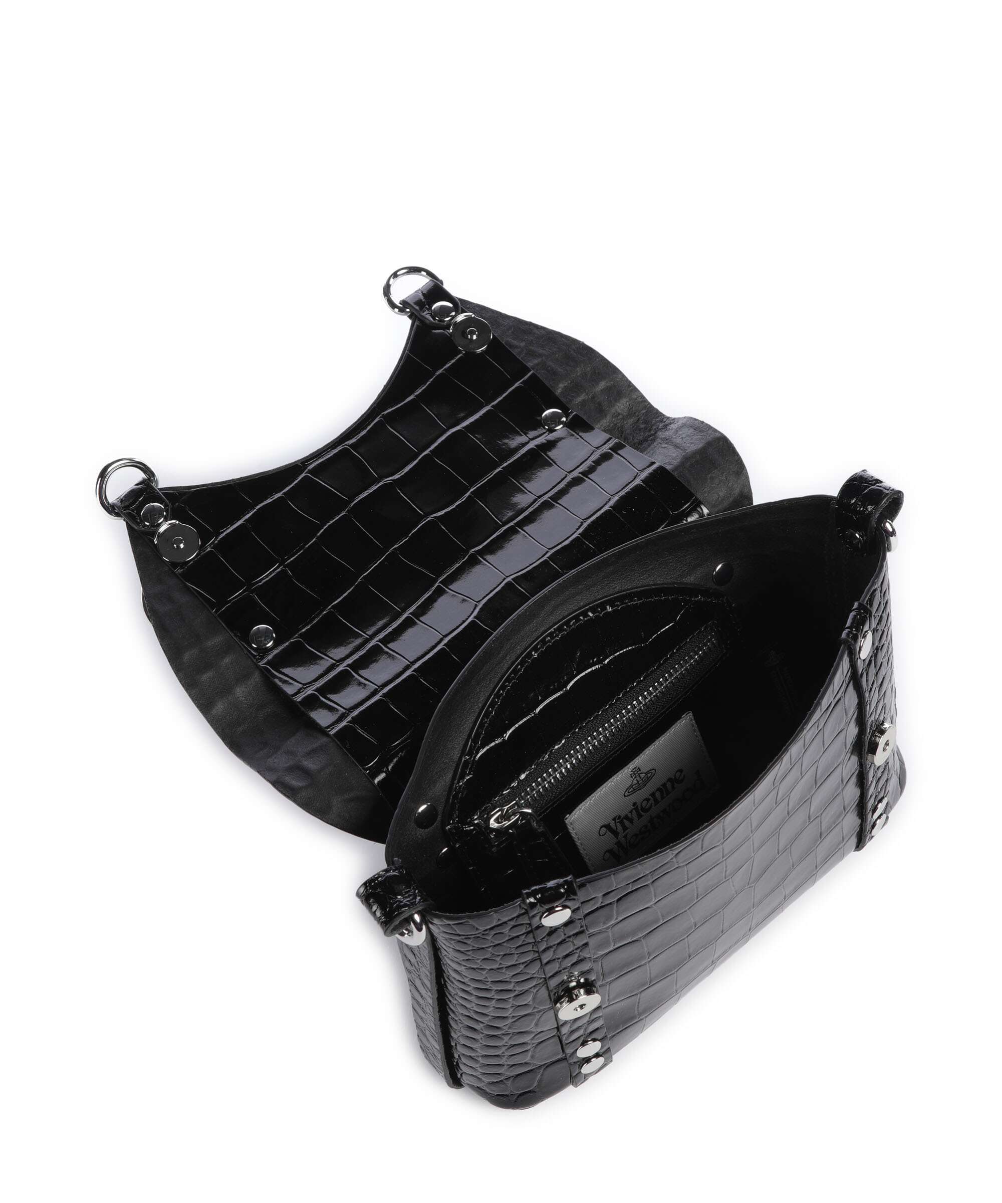 Vivienne Westwood Kim Embossed Croc Sac bandoulière black - Image 5
