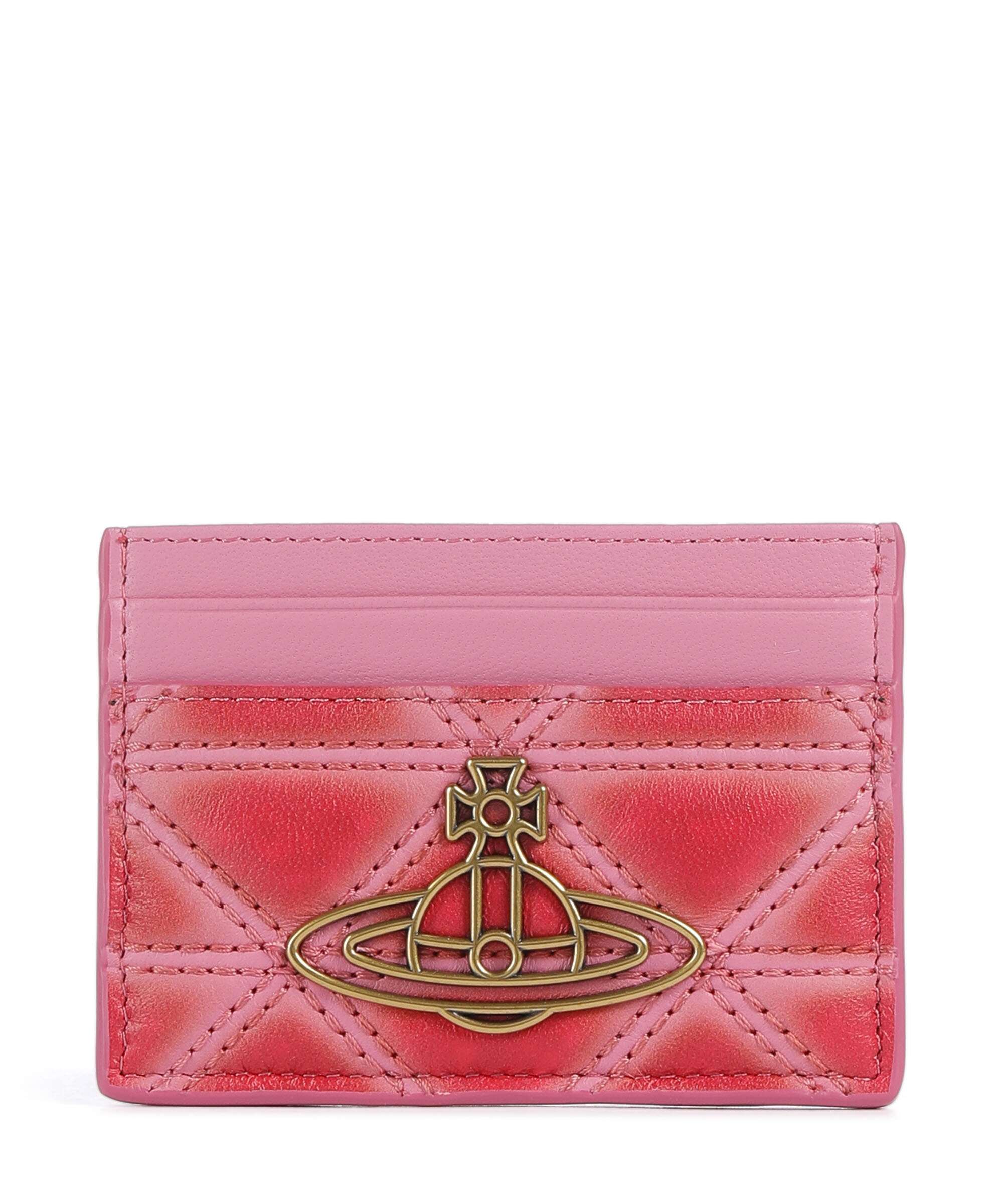 Vivienne Westwood Quilted Nappa Print Étui à cartes crédit pink/red