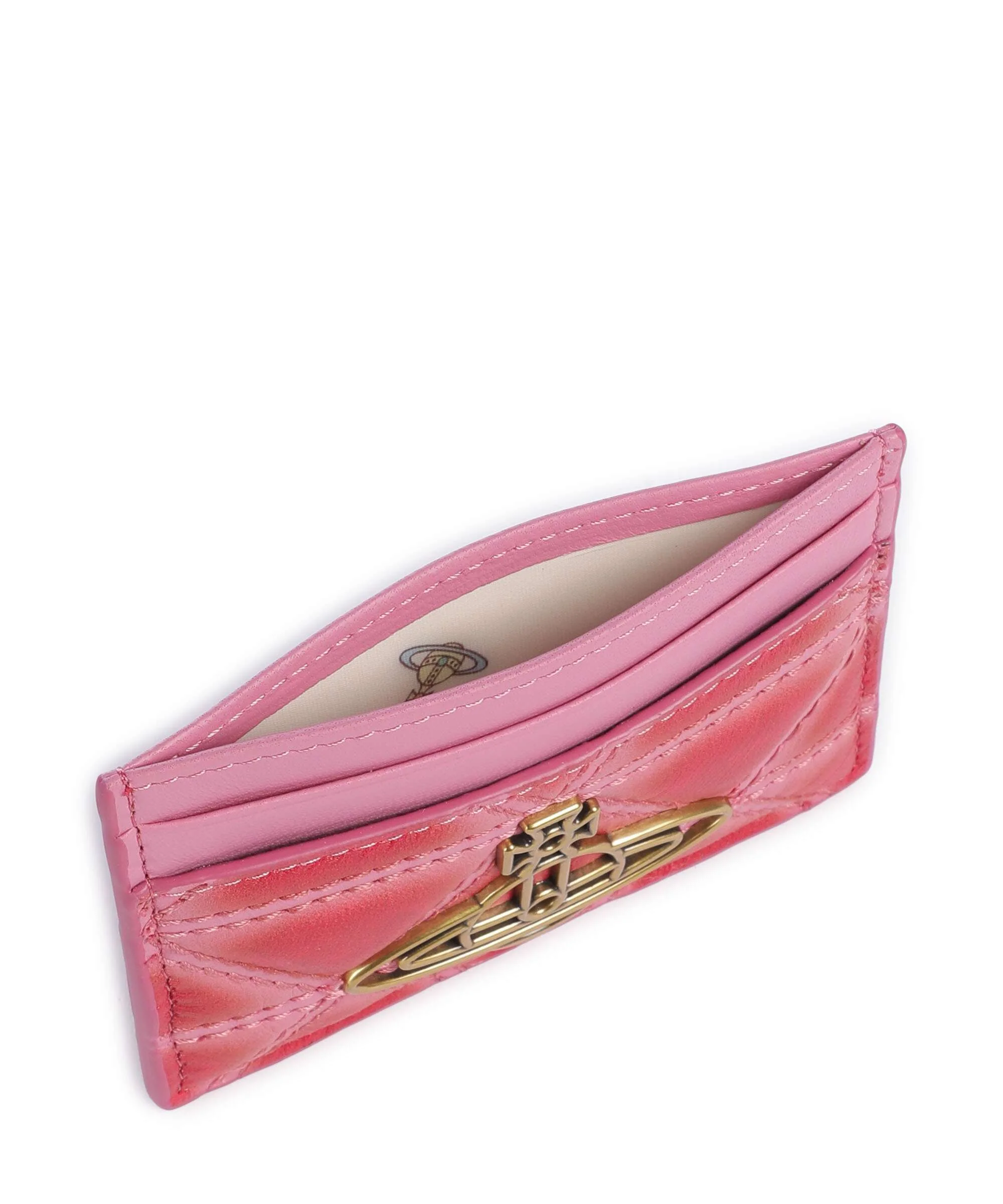 Vivienne Westwood Quilted Nappa Print Étui à cartes crédit pink/red - Image 4