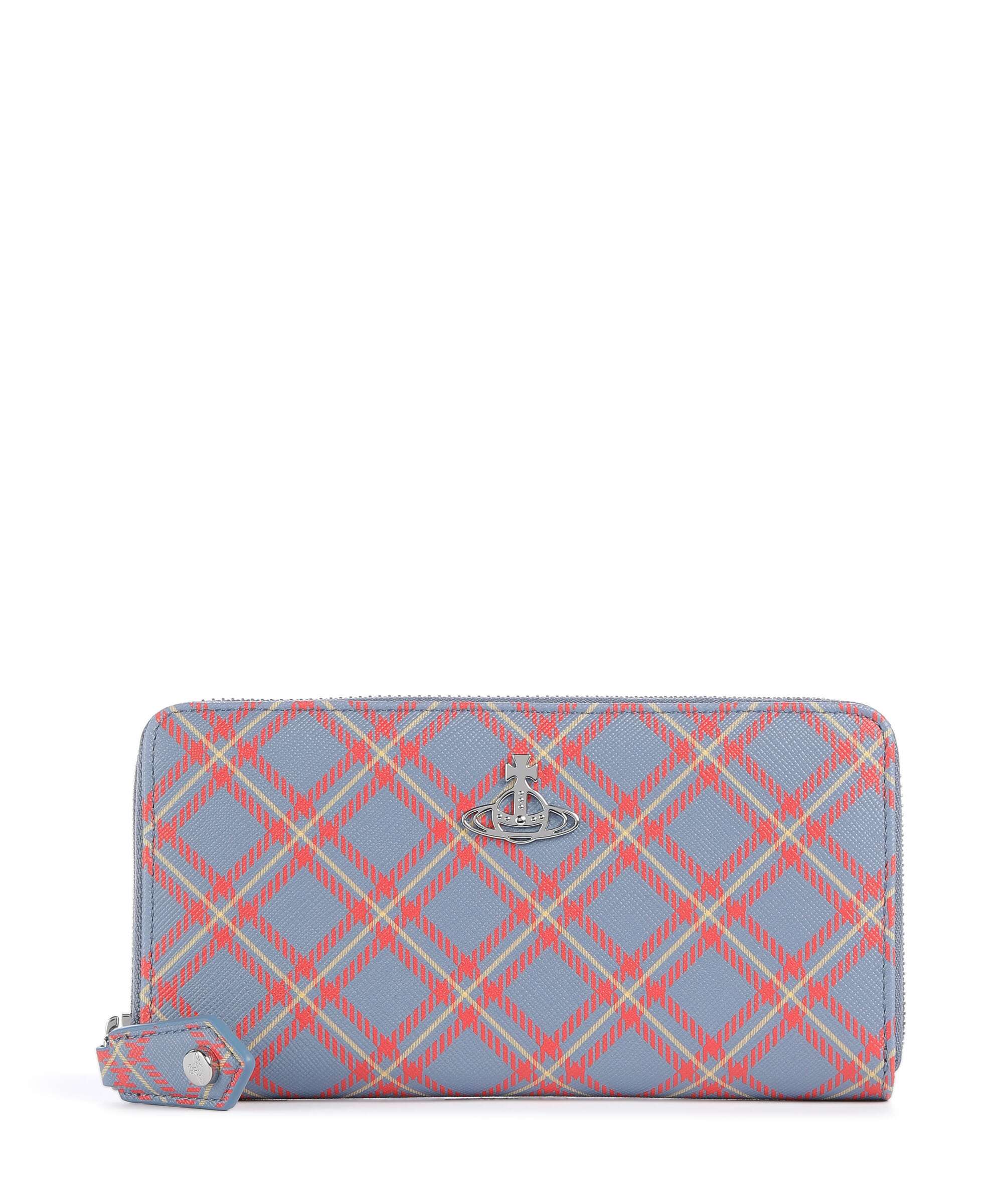 Vivienne Westwood Saffiano Printed Classic Portefeuille blue/orange tartan