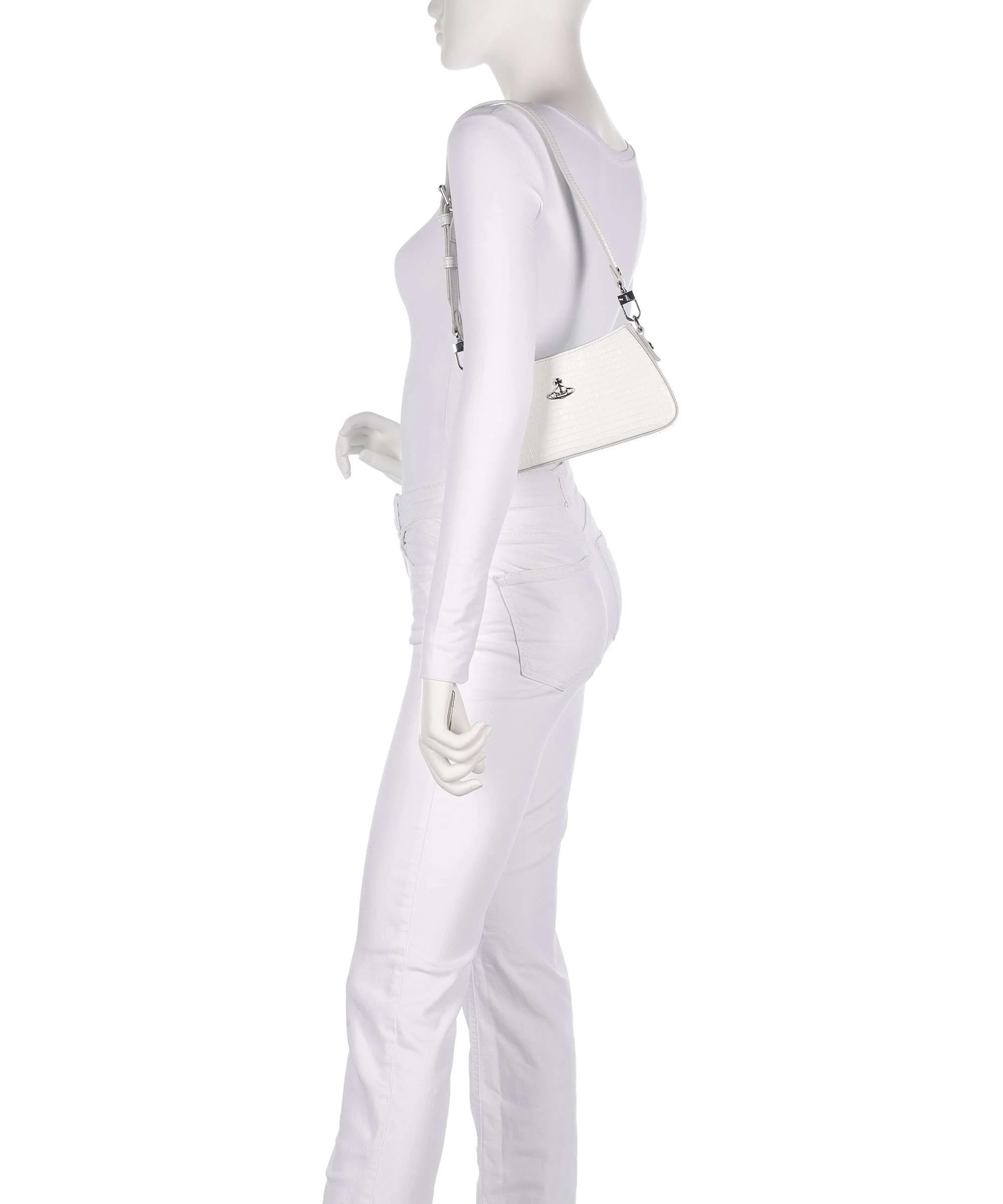 Vivienne Westwood Tasha Embossed Croc Mini Sac porté épaule white - Image 3
