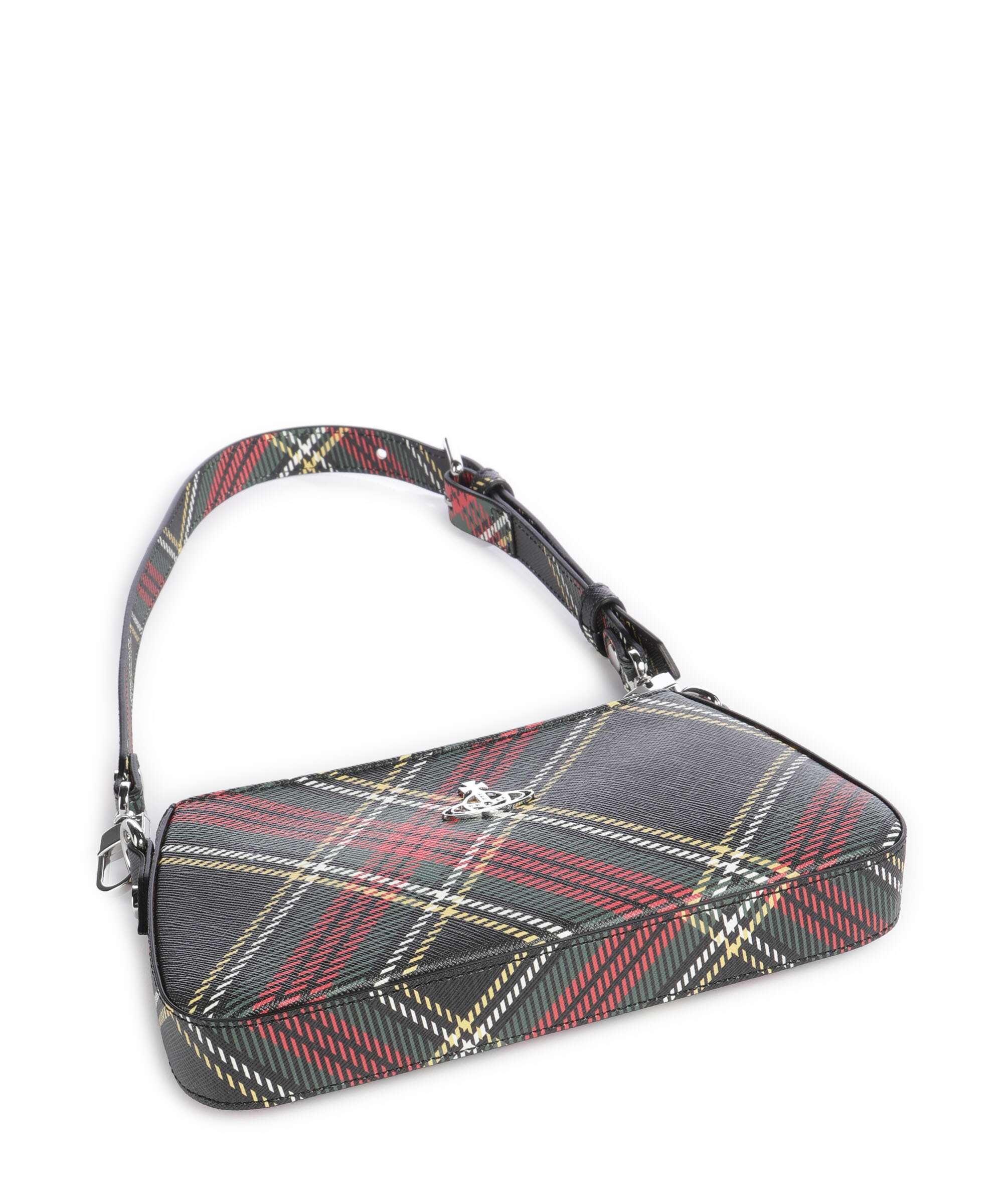 Vivienne Westwood Tasha Saffiano Printed Sac porté épaule chelsea tartan - Image 5
