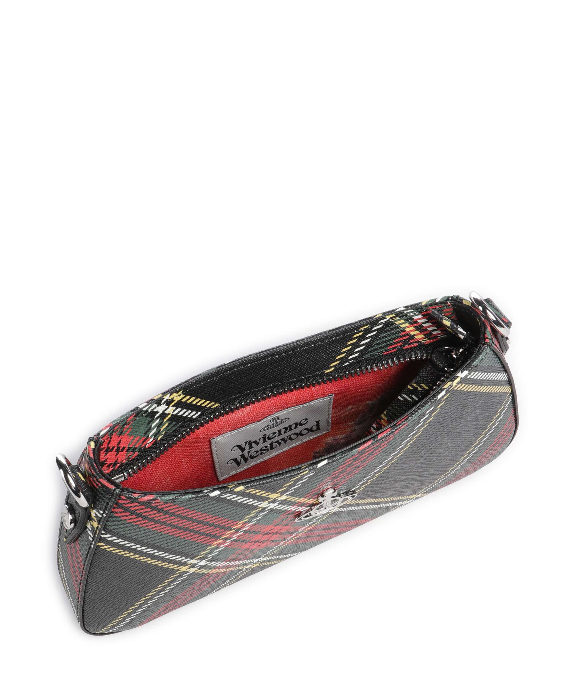 Vivienne Westwood Tasha Saffiano Printed Sac porté épaule chelsea tartan - Image 6